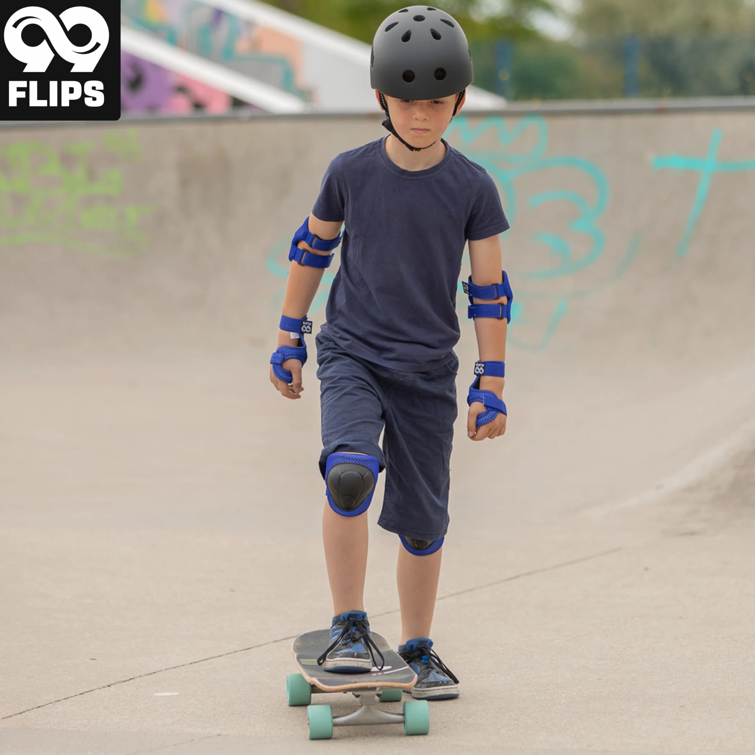 99FLIPS Protection Roller Enfant Genouillère Inline Skate - équipement de Protection Skateboard protecteurs genouillère Enfant, coudiere protecteurs Set de Protection Flash