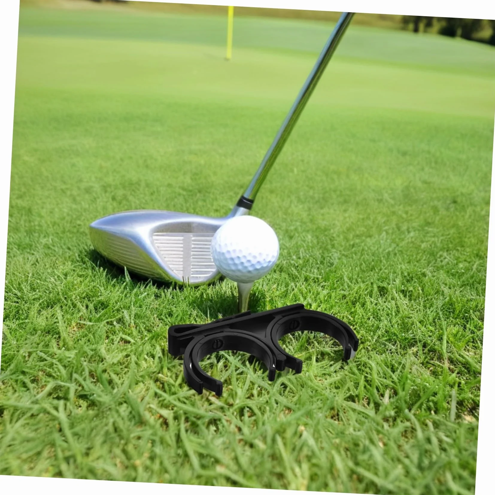Porte-balles de Golf Rotatif Pliable en Plastique Noir Lot de 5 Clips Doubles