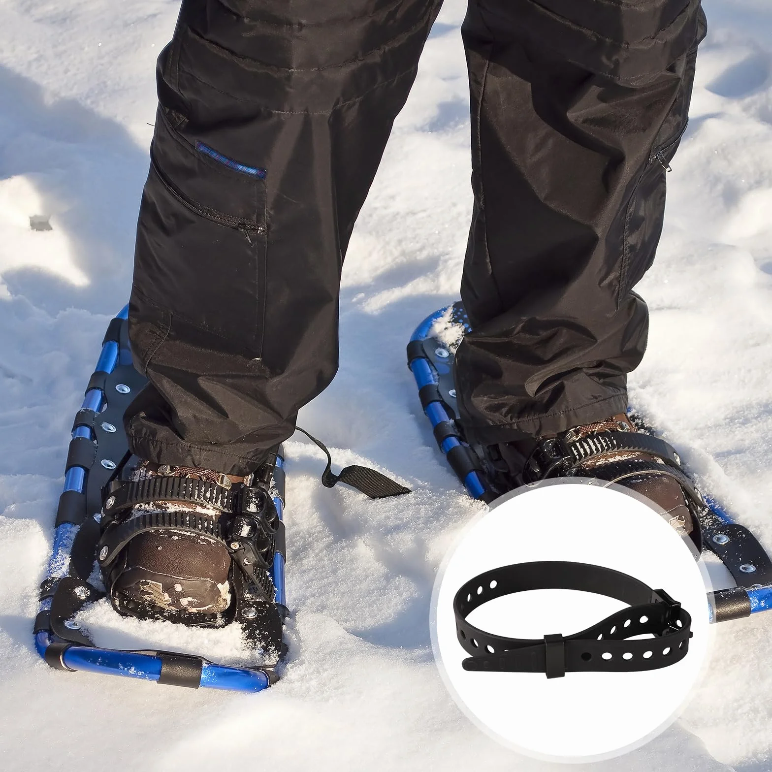 Lot de 4 Sangles de Raquettes à Neige, 48 x 2 cm, Réglables pour Enfants et Adultes