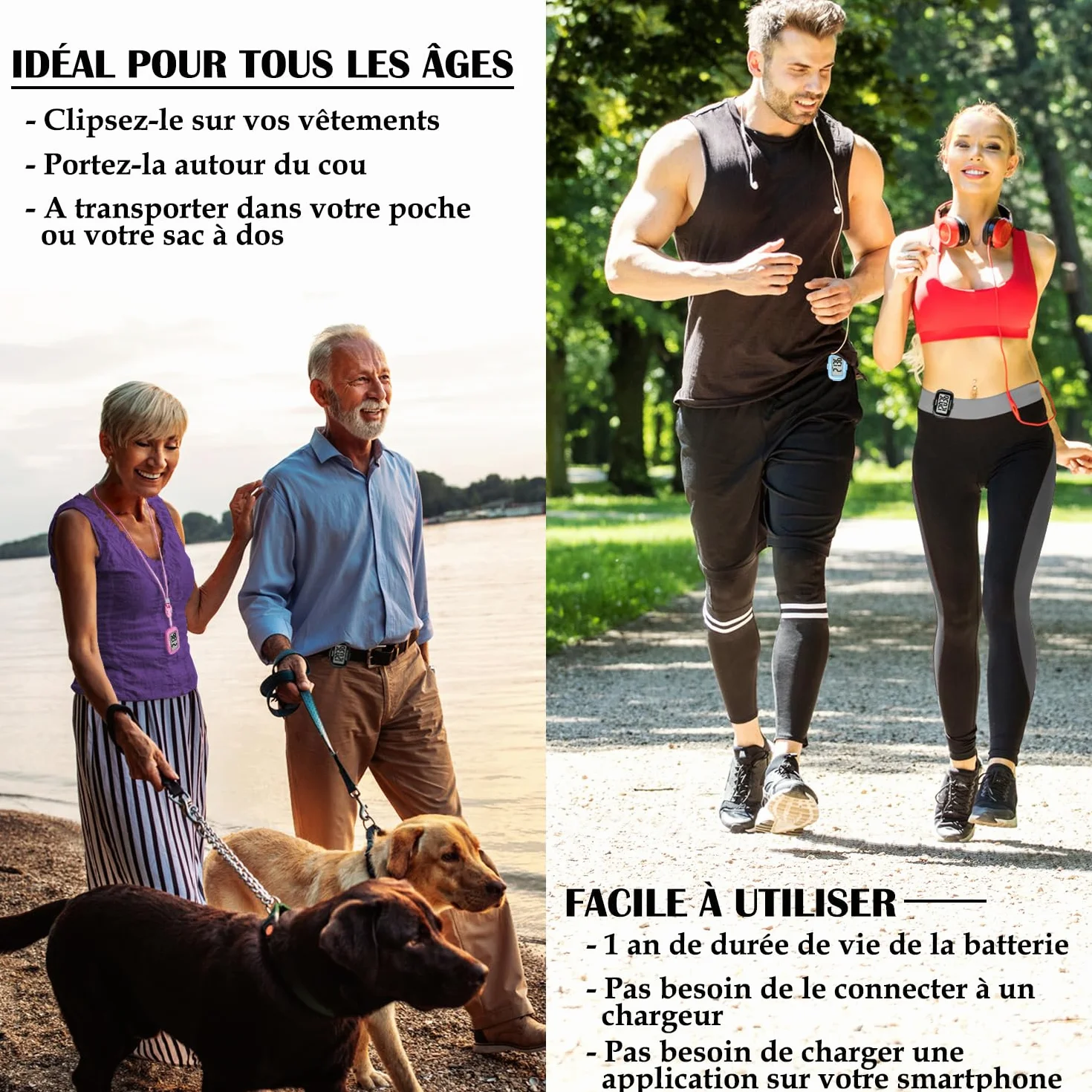 AVTREK Compteur de Pas 3D précis pour Marche écran géant podomètre numérique Course Affichage Temps rétroéclairage LED