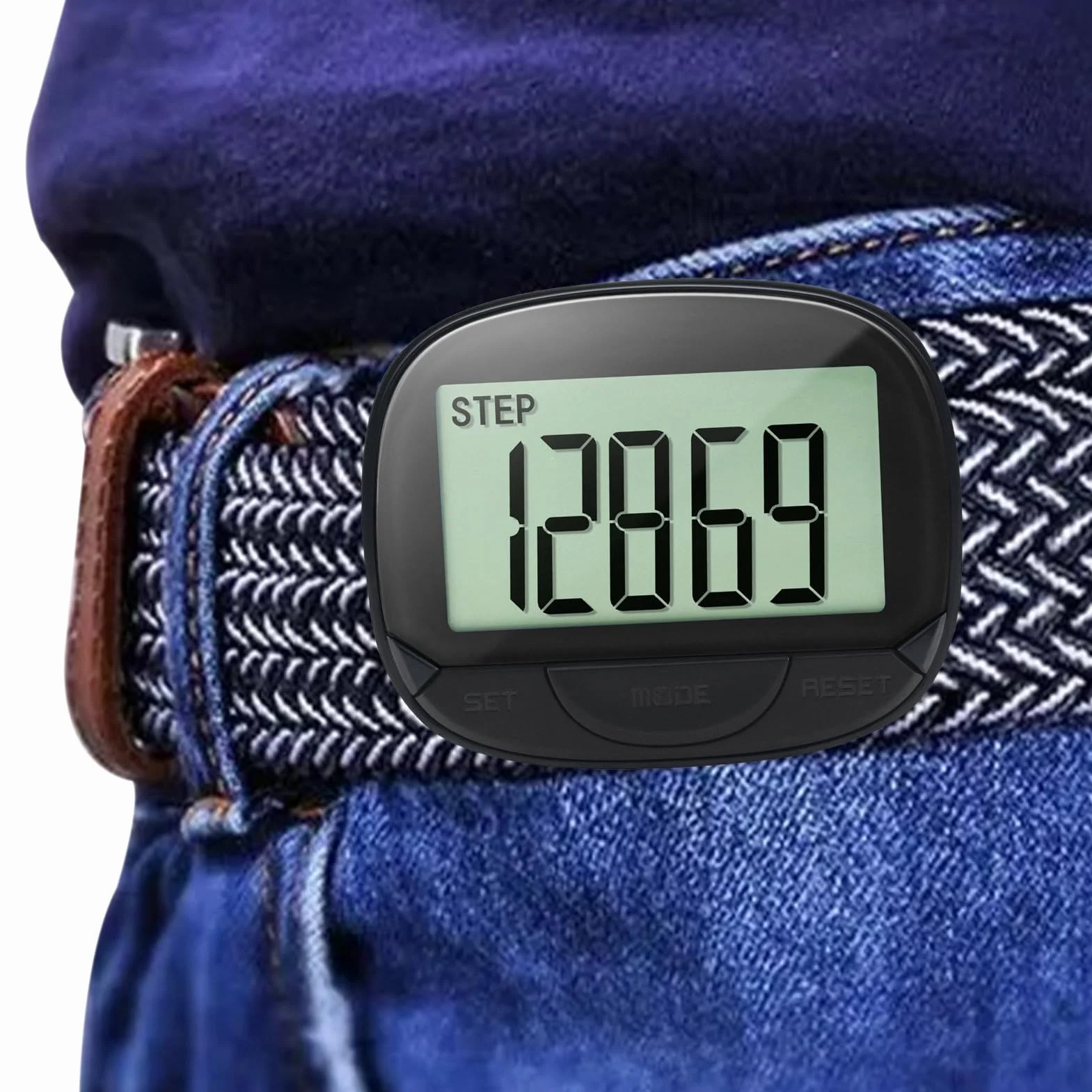 Podomètre numérique Clip de Marche Fitness Step avec Horloge Portable Pas Distance Calories
