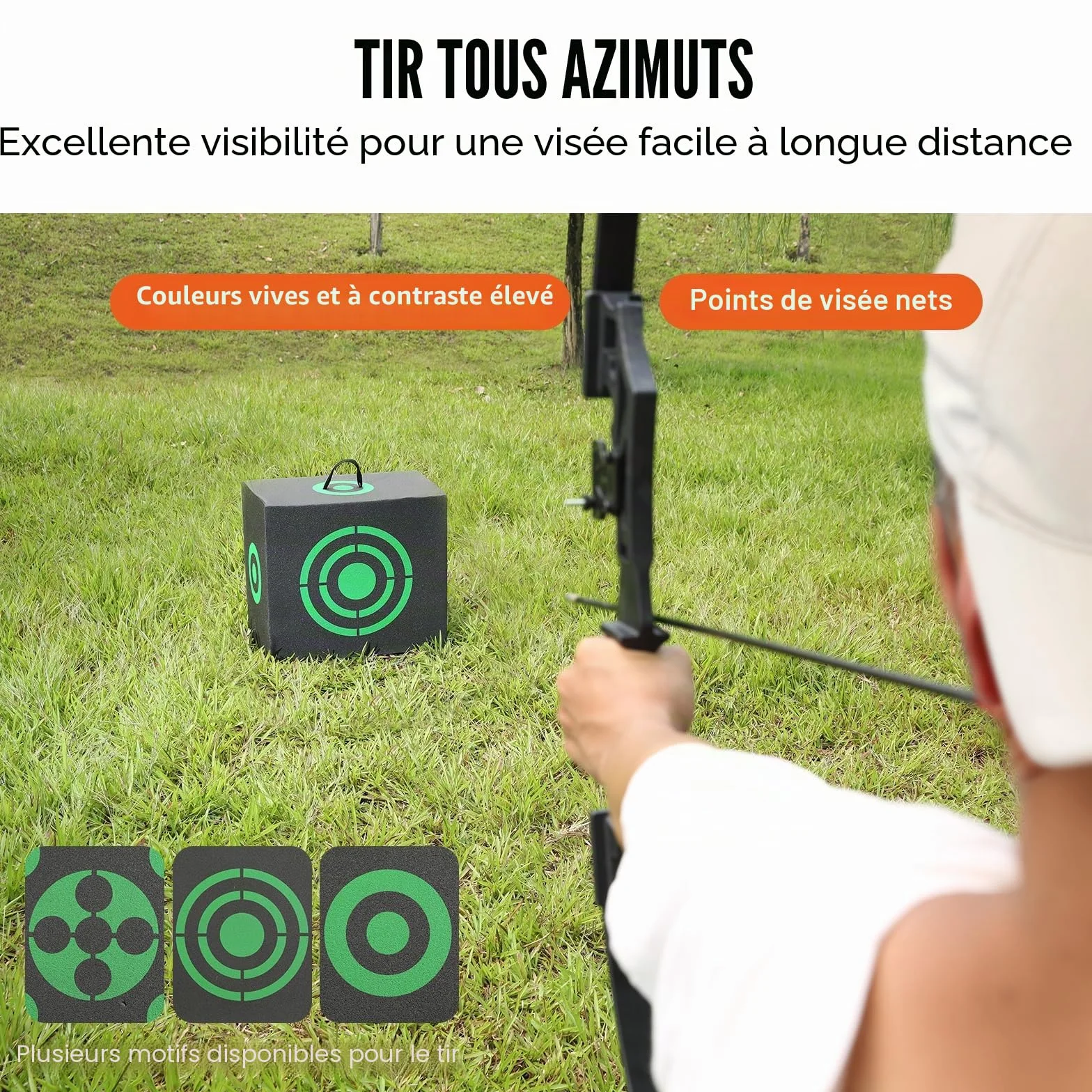 VEVOR Cible de tir à l'arc 40,6 x 45,7 cm Tout côté Portable avec poignée de Transport