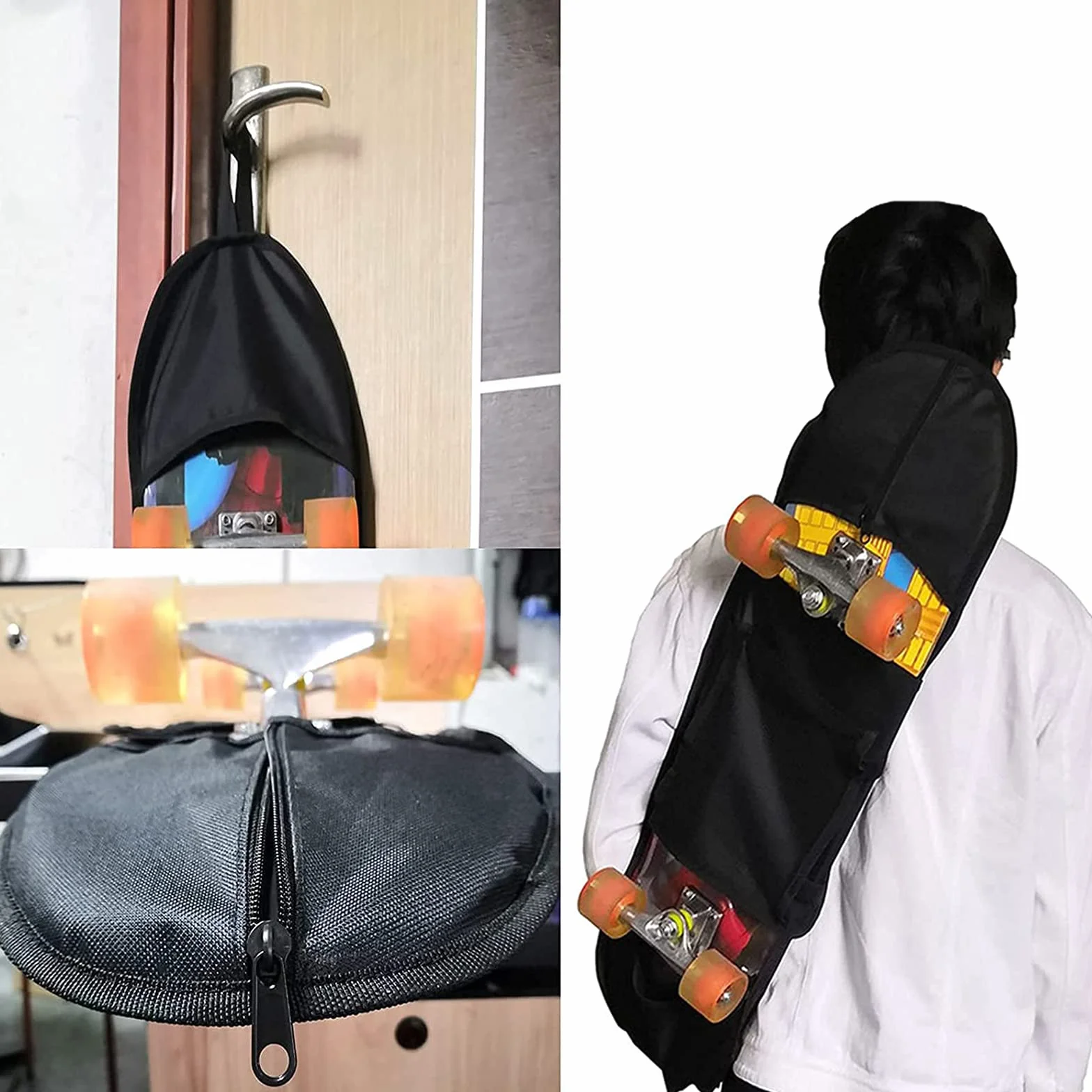 Sac à Dos pour Skateboard Longboard Oxford 84x22cm Bandoulière Réglable Universel
