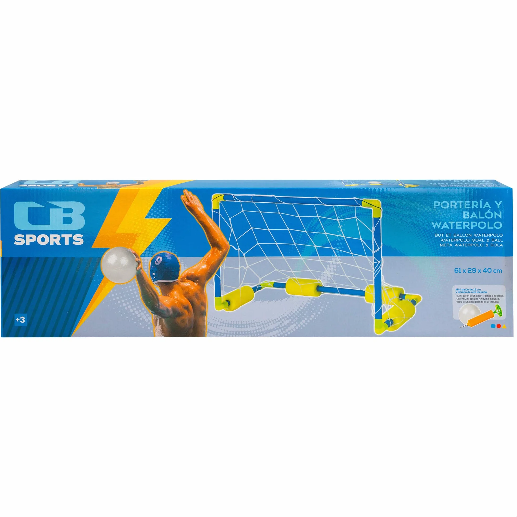 ColorBaby CB Toys But de Water-Polo pour Piscine 61 x 29 x 40 cm Ballon Gonflable gonfleur 3 Ans Jeux d'extérieur