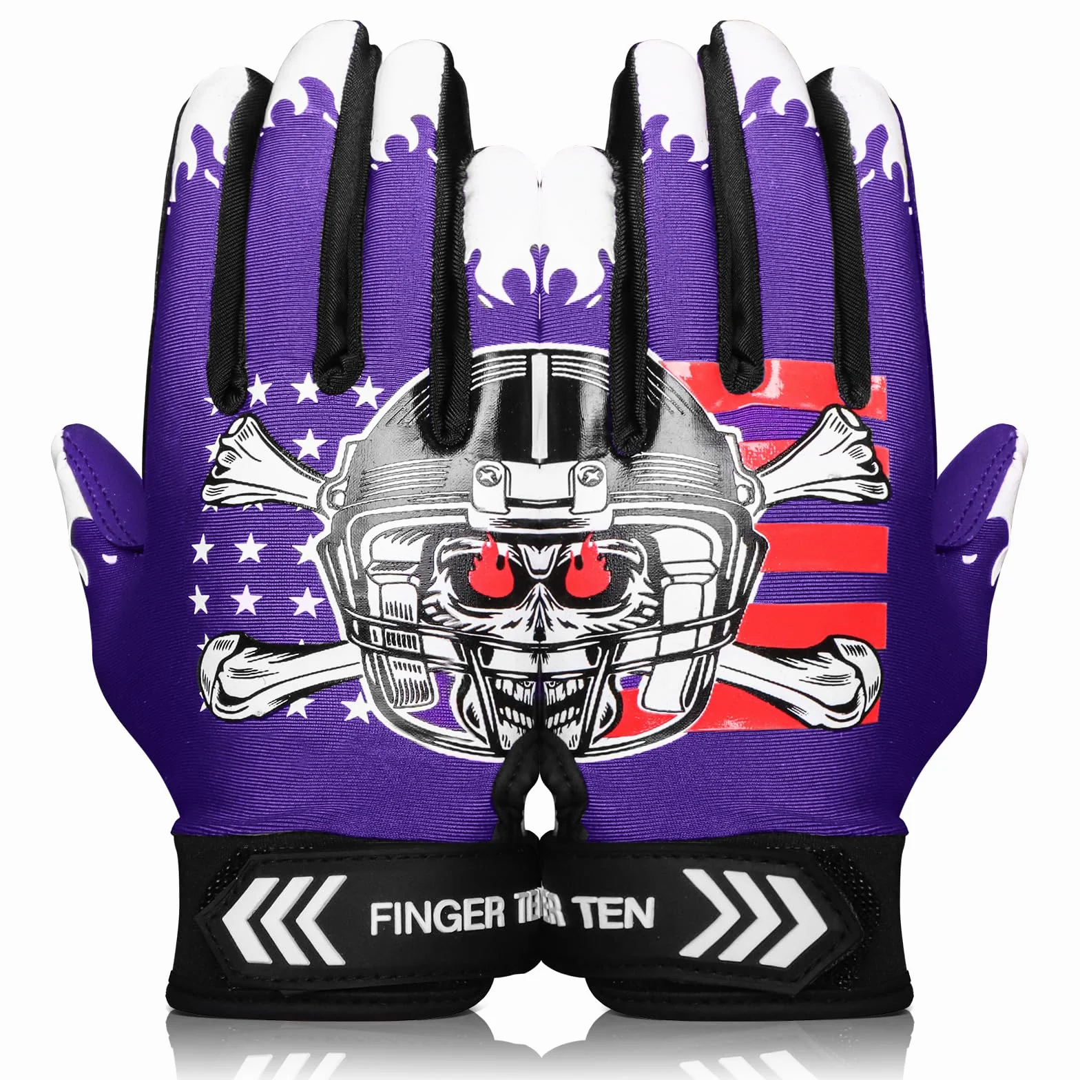 FINGER TEN Gants de football américain ultra adhérents antidérapants pour enfants 5-14 ans