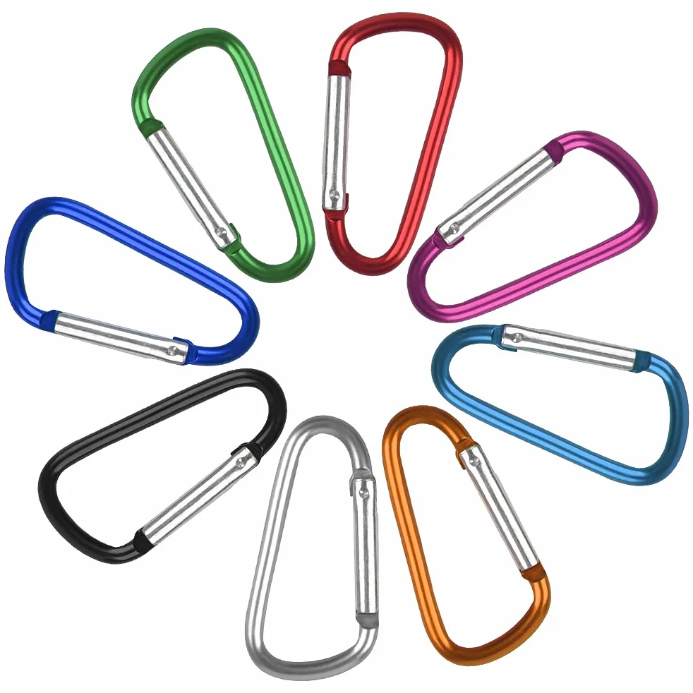 TIMESETL Mini Mousqueton Porte-clés en Alliage d'aluminium 80Pcs, Charge 5 kg