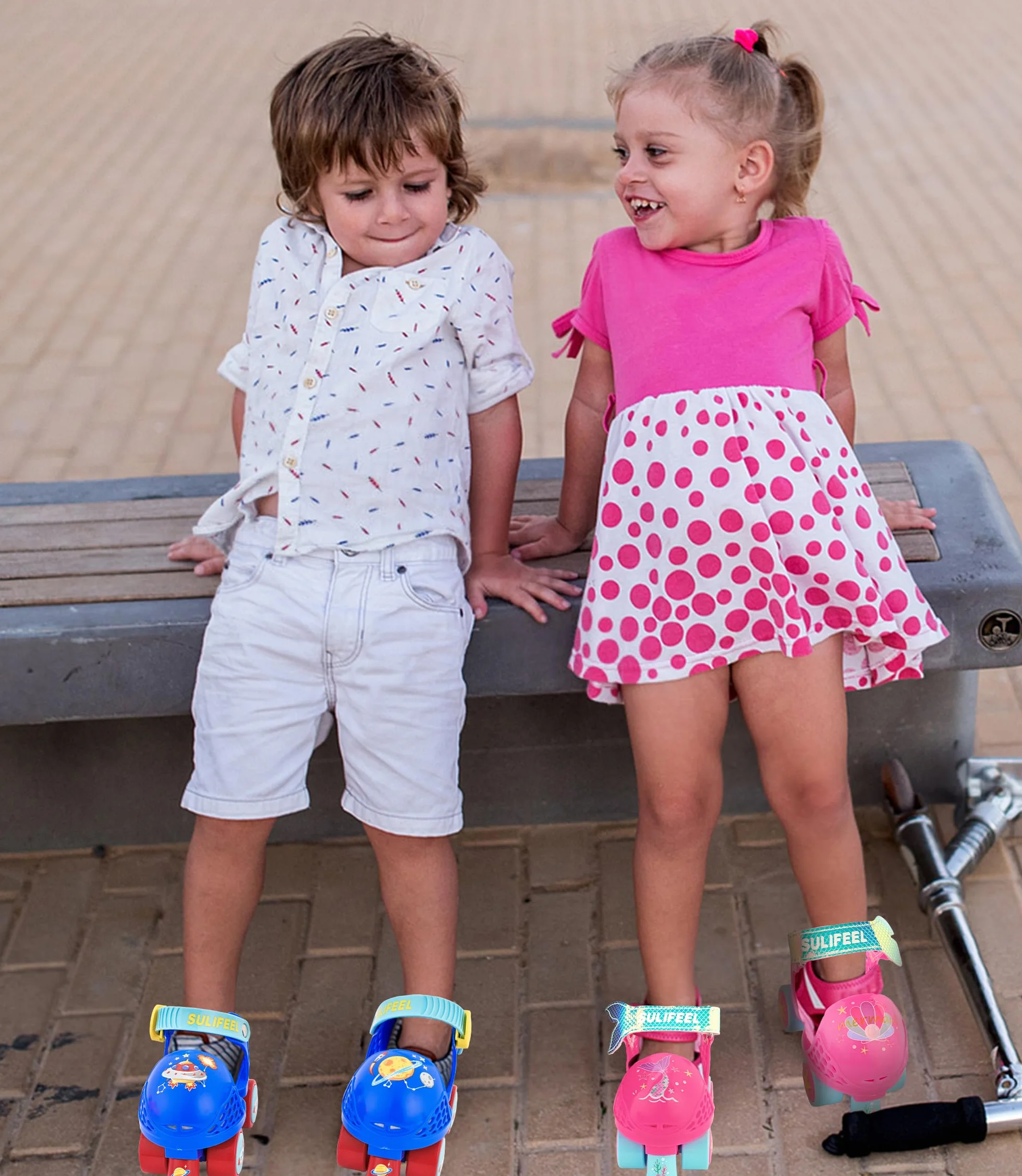 SULIFEEL Patins à roulettes réglables pour enfants de 2 à 5 ans débutants garçons