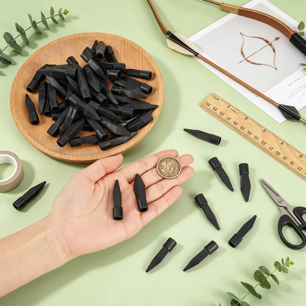 BENECREAT Pointes de Flèche en Caoutchouc Souple Noir 8mm pour Tir à l'arc Débutants