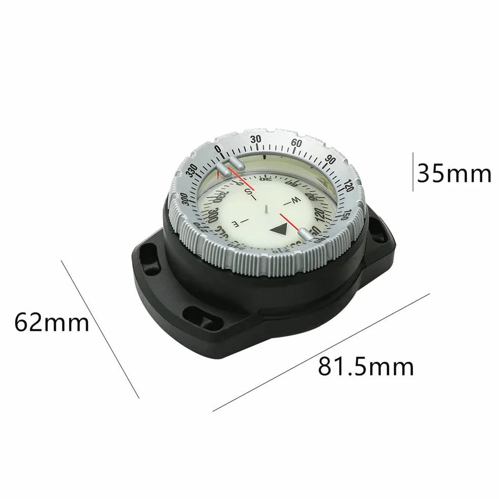 Boussole de plongée sous-marine 50 m lumineuse étanche avec corde élastique
