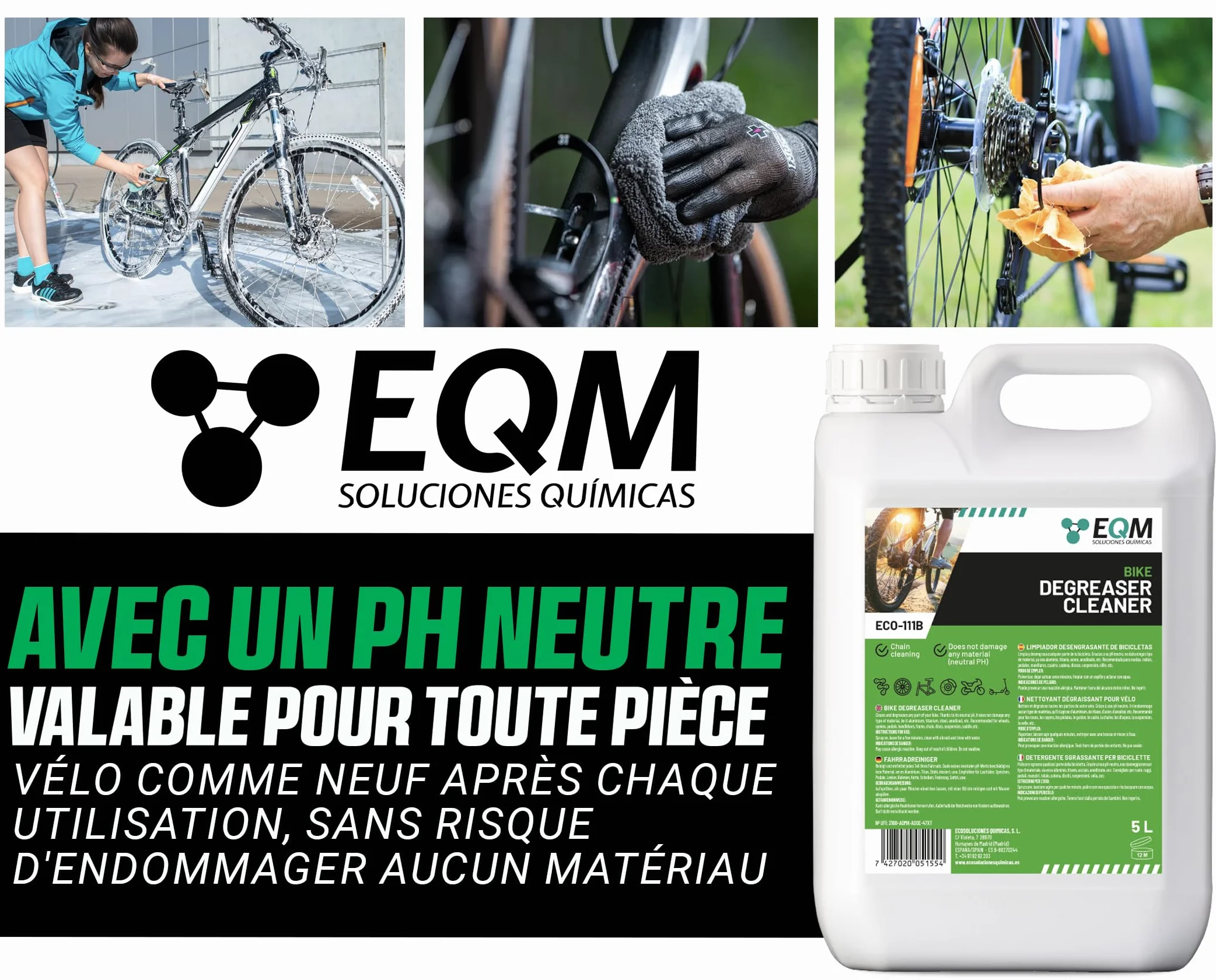 EQM ECO-111B Dégraissant pour Vélo 5L pH Neutre