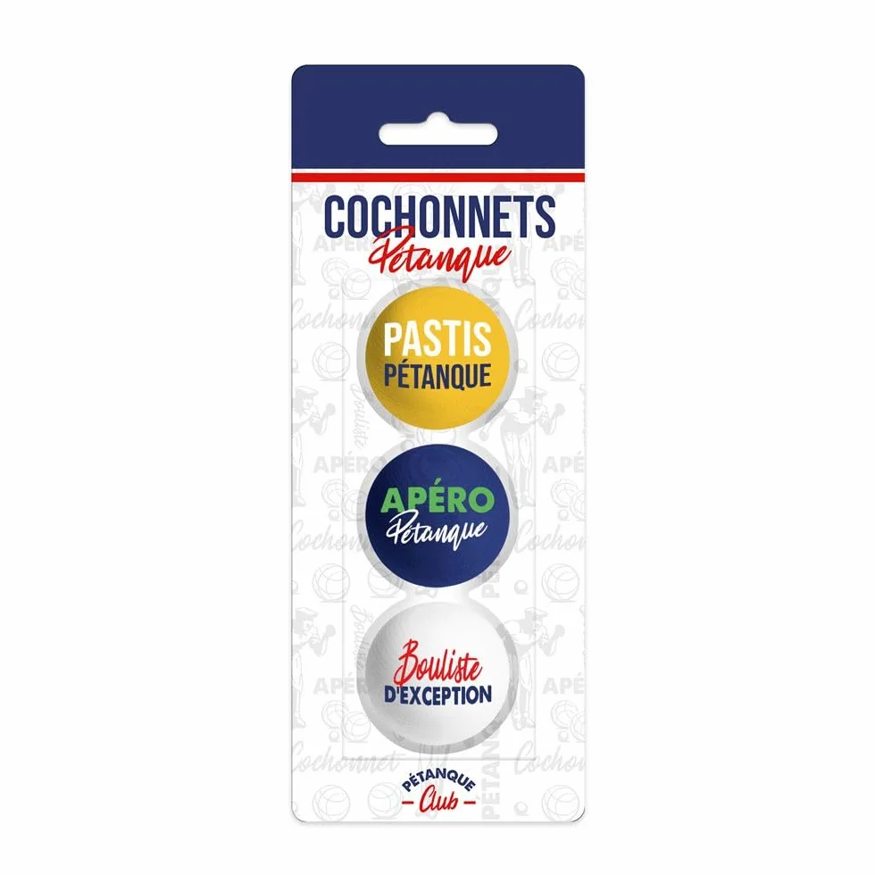 Lot de 3 cochonnets pétanque Club