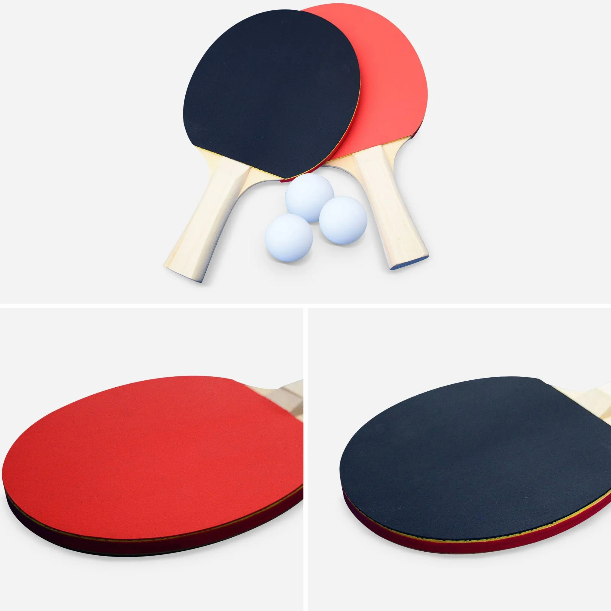 Table de ping-pong intérieur avec raquettes et balles tennis de table