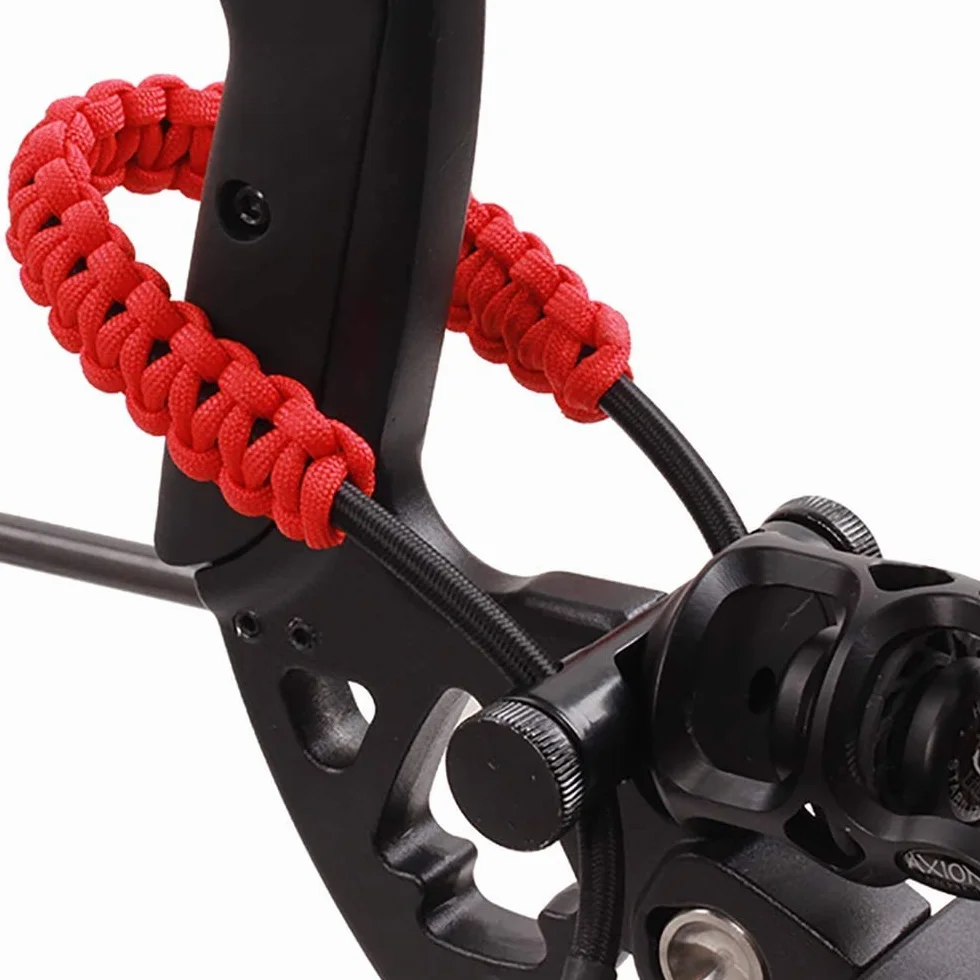 Bracelet de tir à l'arc Namvo - Sangle de poignet réglable en cuir durable - Rouge