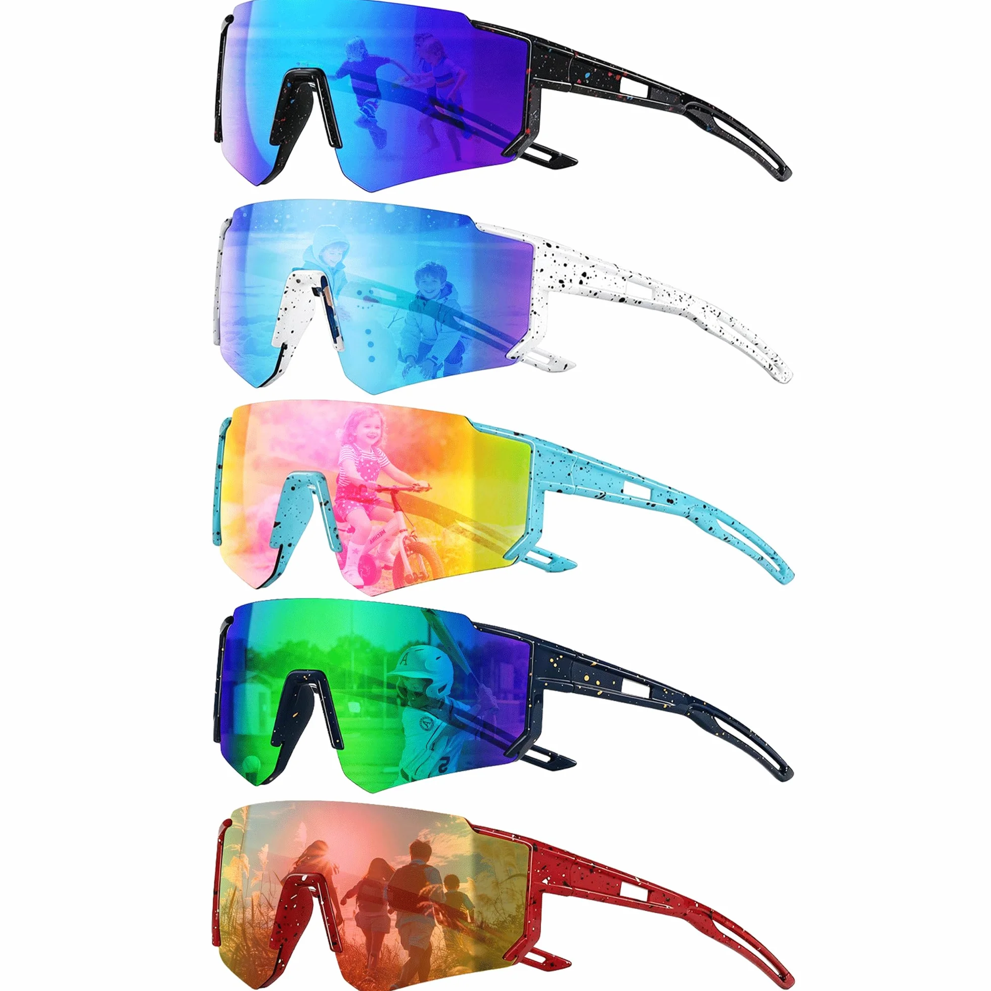 Lunettes de Cyclisme Enfant UV900 Polarisées 5 Pièces