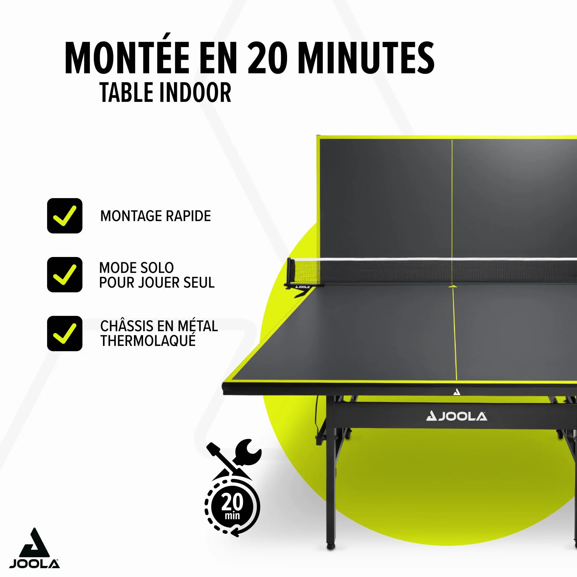 JOOLA Table de Tennis de Table Indoor Pliable 274 x 152,5 x 76 cm Filet Inclus