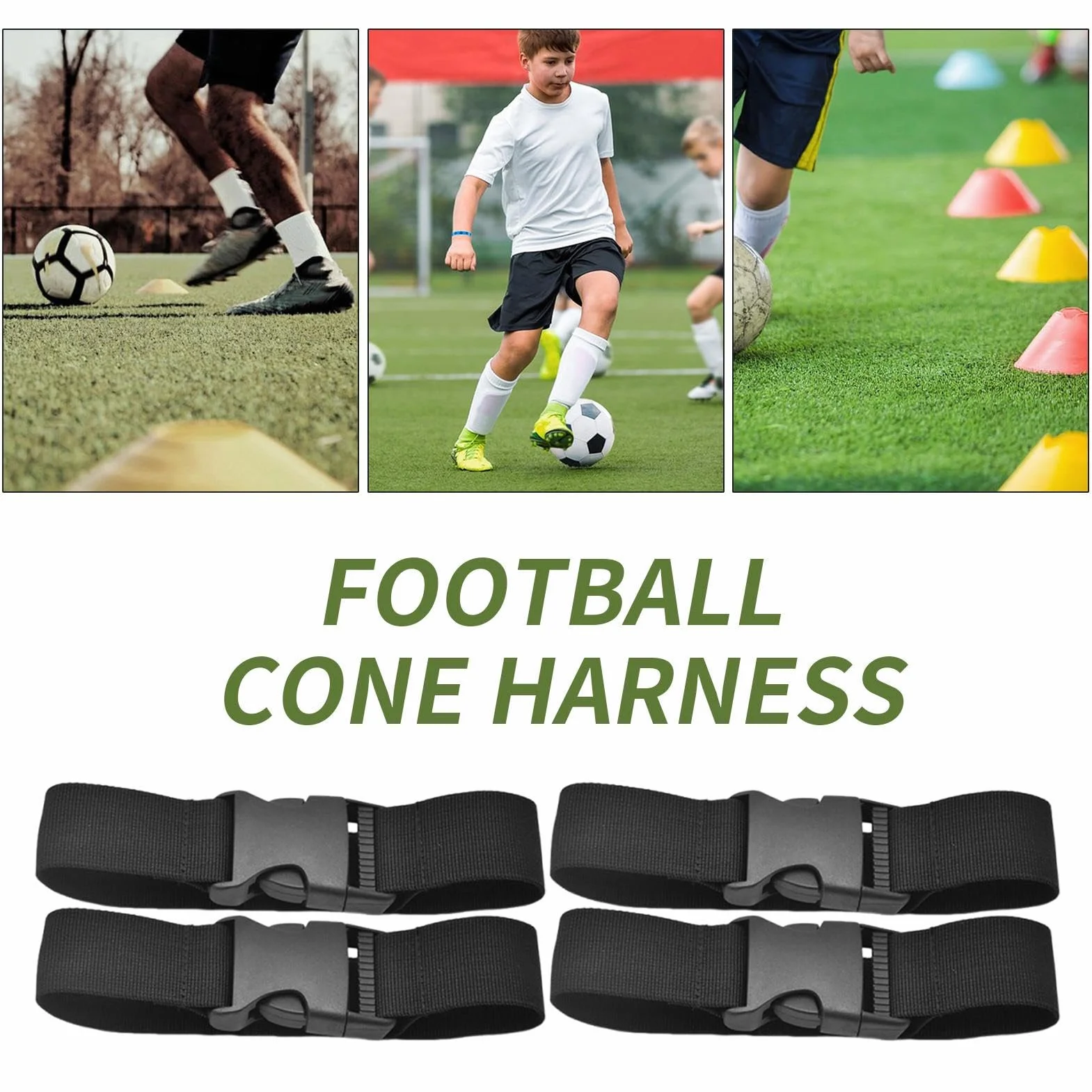 Sangles pour Cônes de Football - Harnais Portatif pour Disque, Sanglons Sportifs Légers pour Entraînement