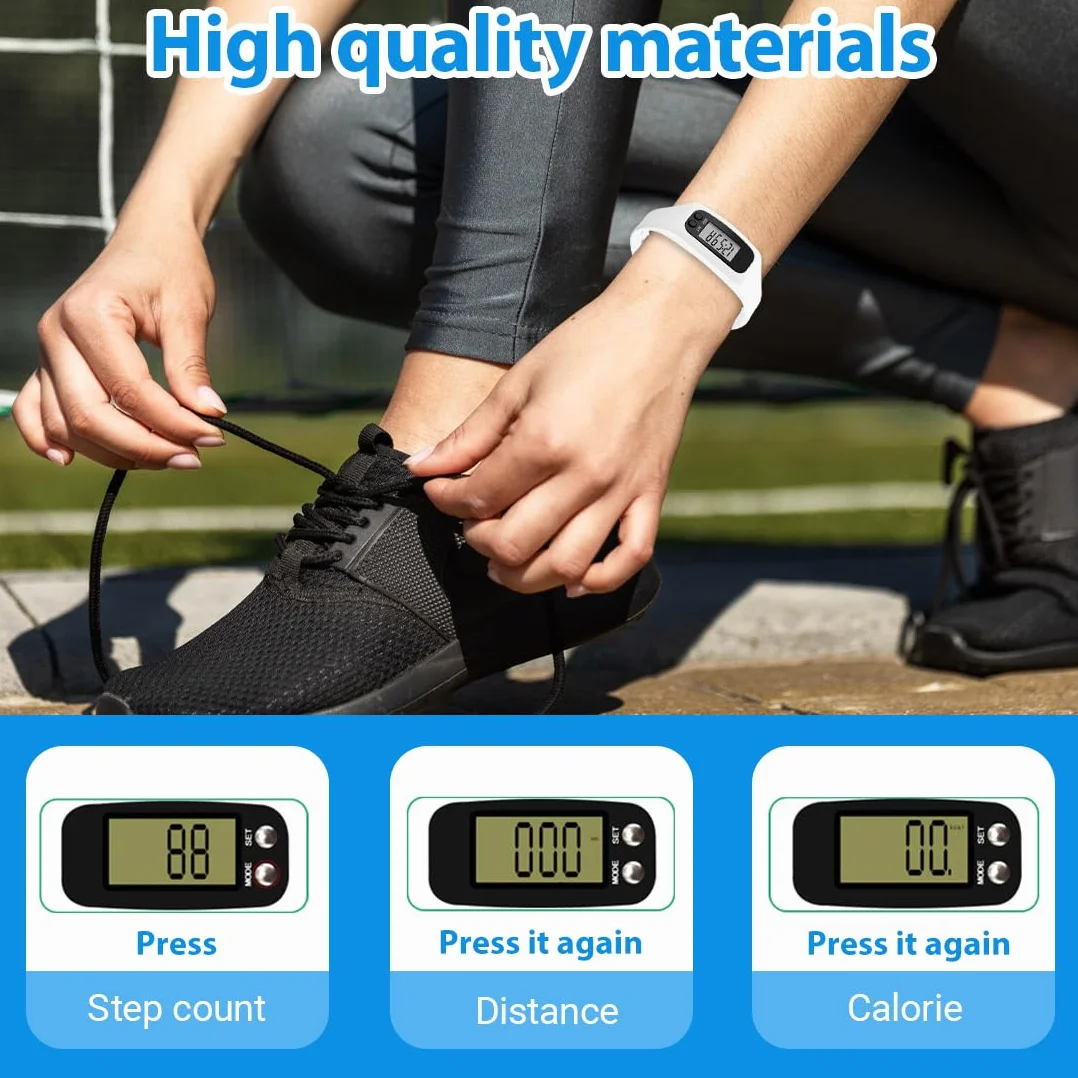 Montre Podometre Silicone Podomètre Sport Fitness Unisexe Blanc
