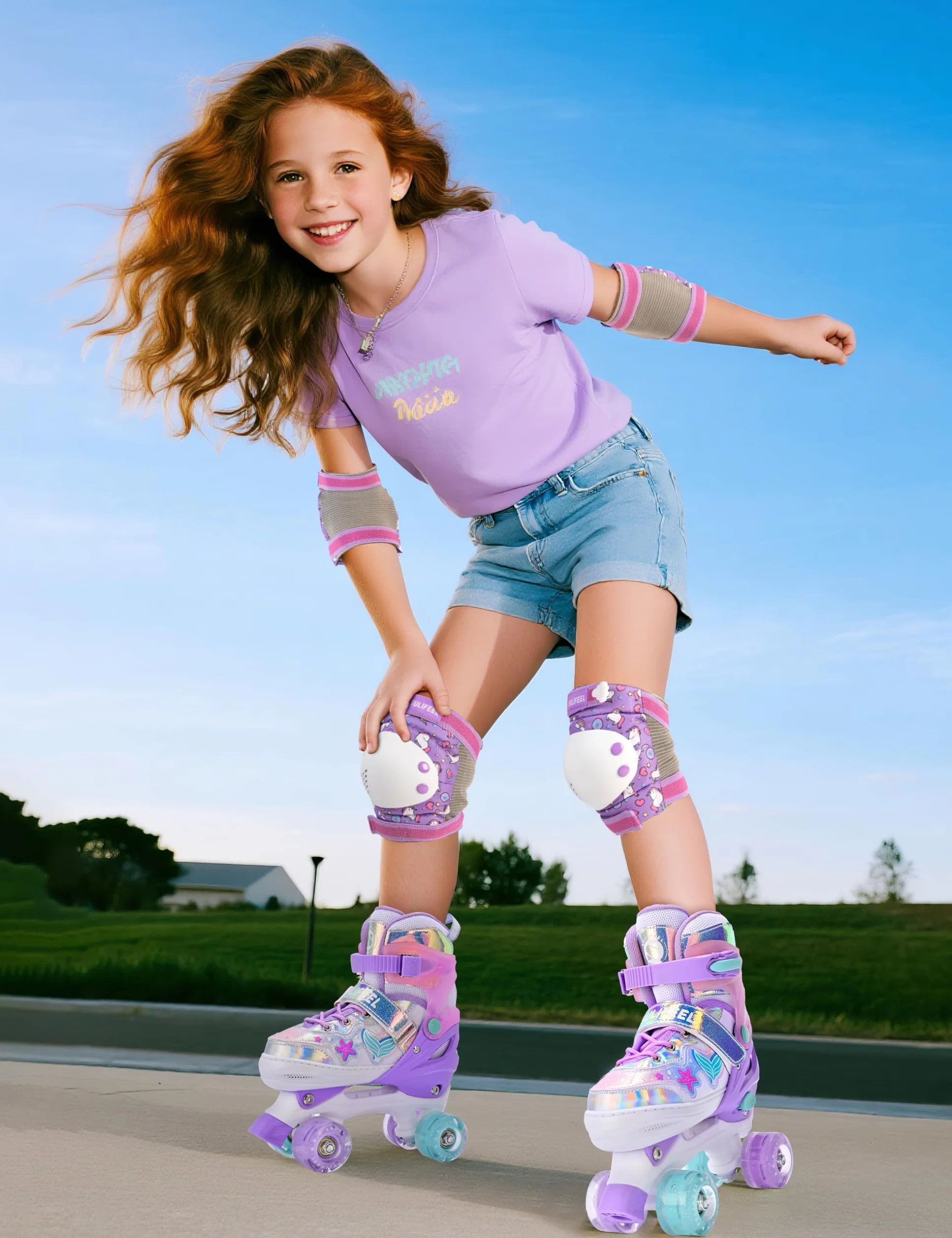 Patins à roulettes réglables pour Enfants 3-12 Ans avec Roues Lumineuses SULIFEEL