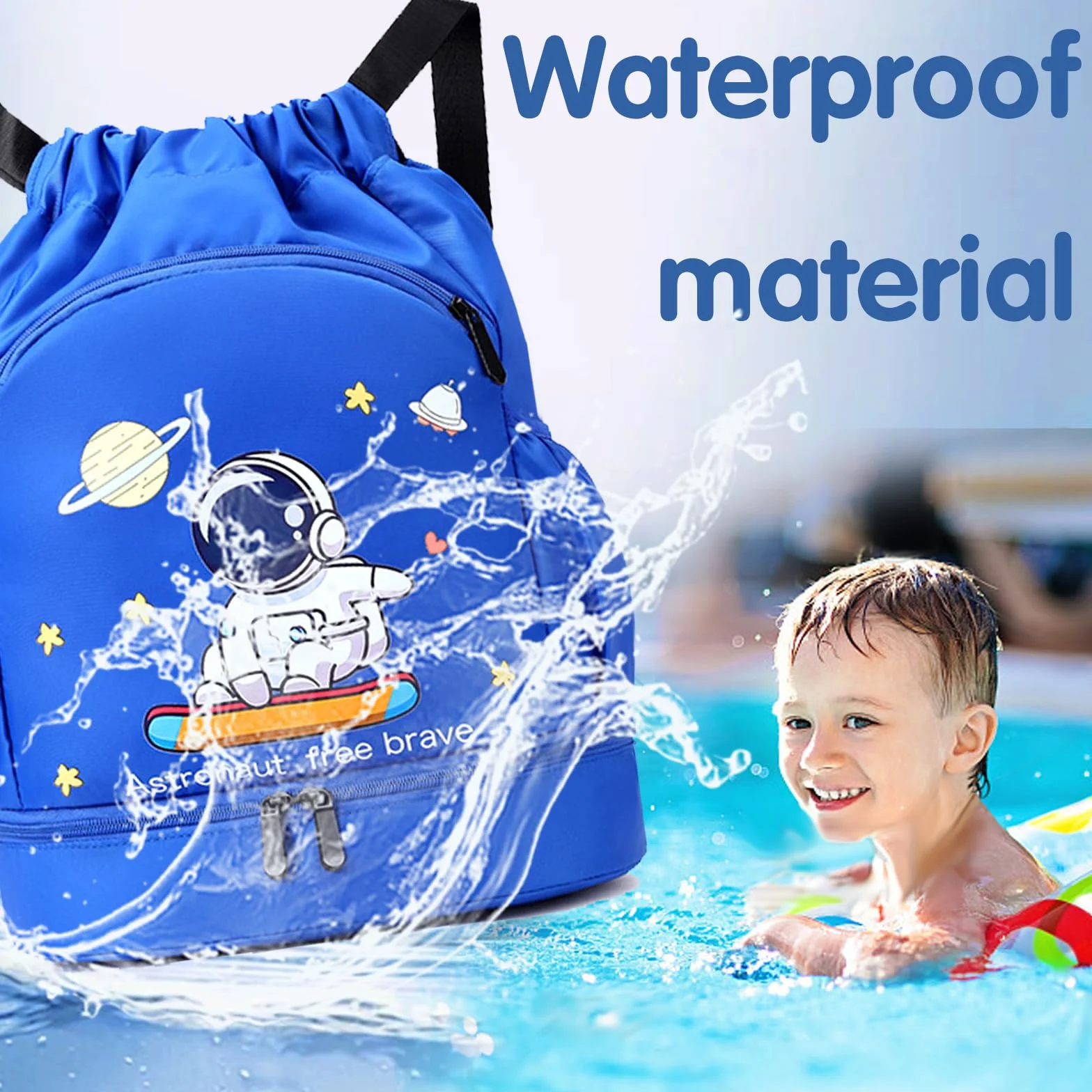 Sac Piscine Enfant Étanche Avec Compartiments Garçon Fille Plage Camping Vacances