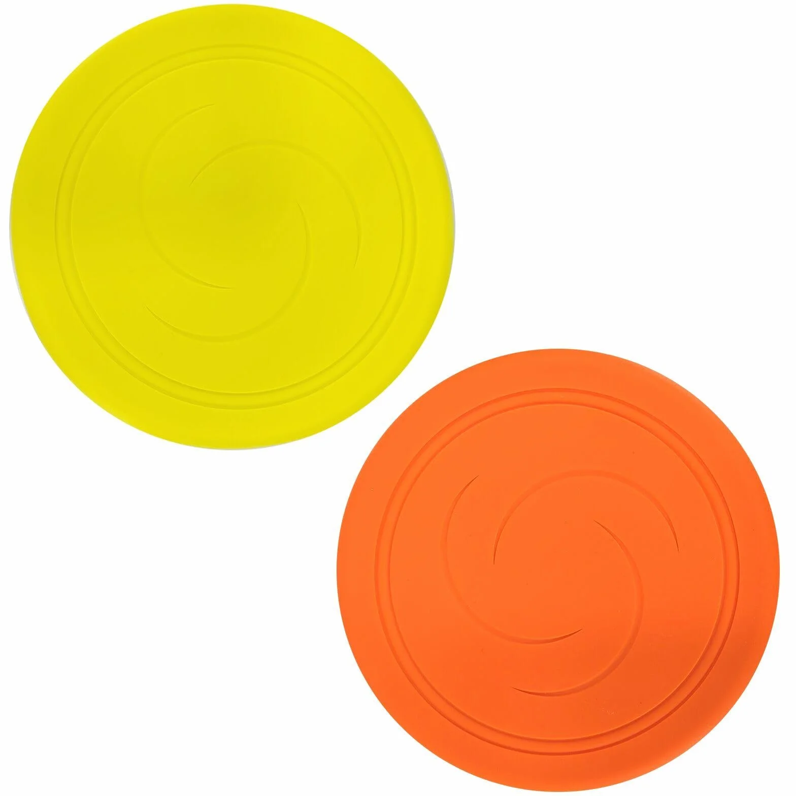 Disques Volants Non Glissant Soft Silicone Toy Outdoor Sport 2 Pcs Jaune Orange