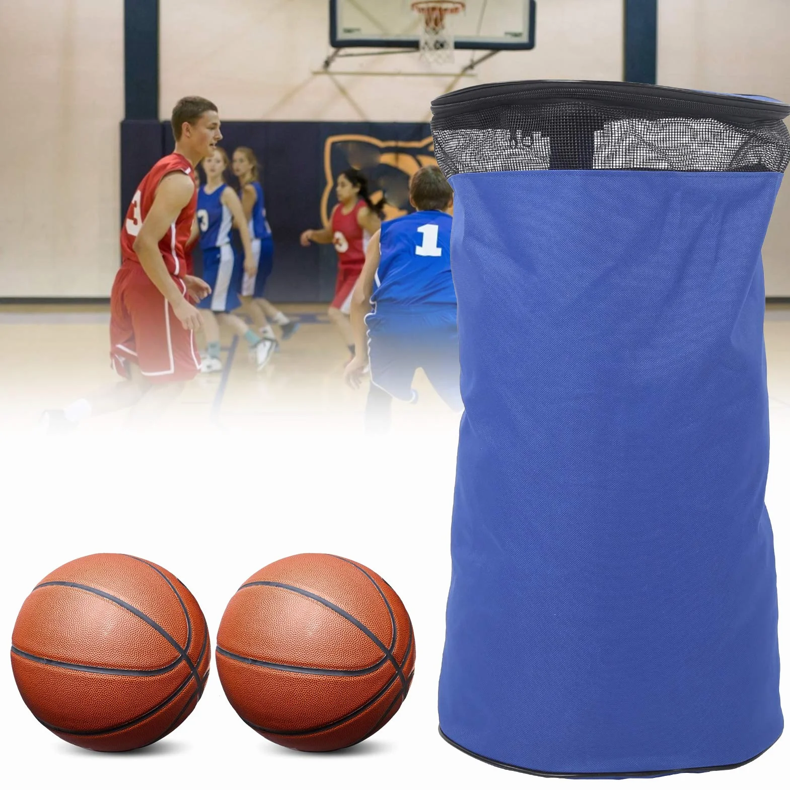 Sac de Transport de Basket-Ball pour 2 Ballons, Bandoulière Unique, Sac à Dos