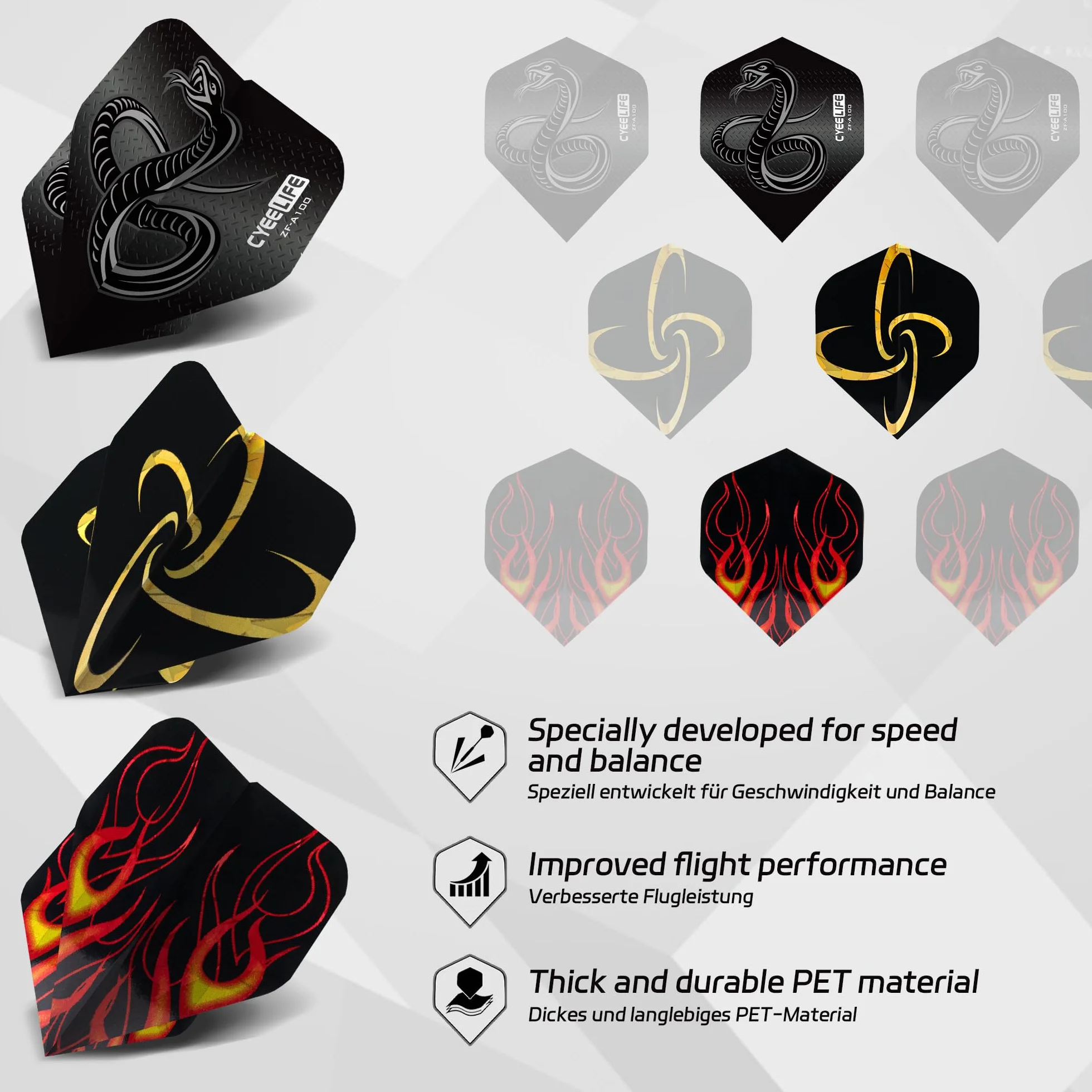 CyeeLife Fléchettes Professionnelles 90% Tungstène Lot de 3 avec Pointes Plastique - Noir