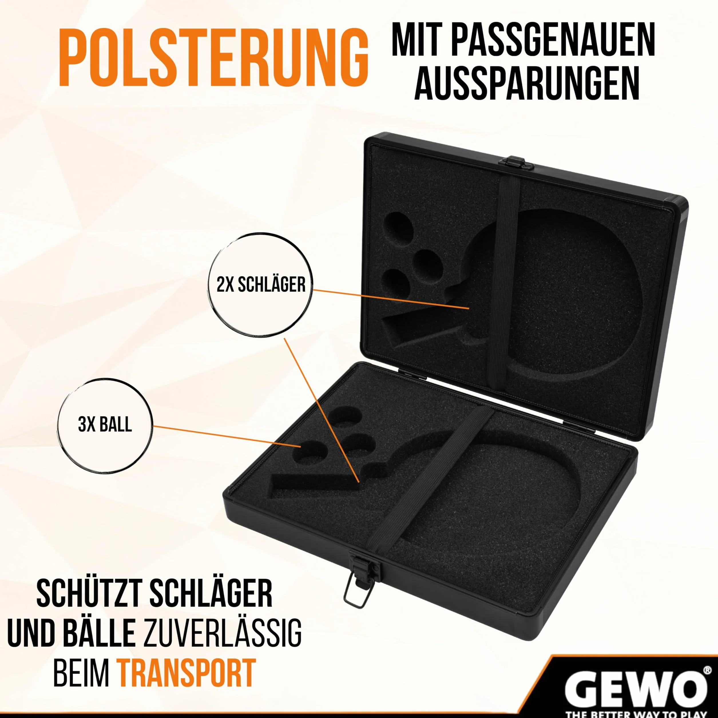 GEWO Mallette de Tennis de Table en Aluminium pour 2 Raquettes et 3 Balles – Housse Robuste
