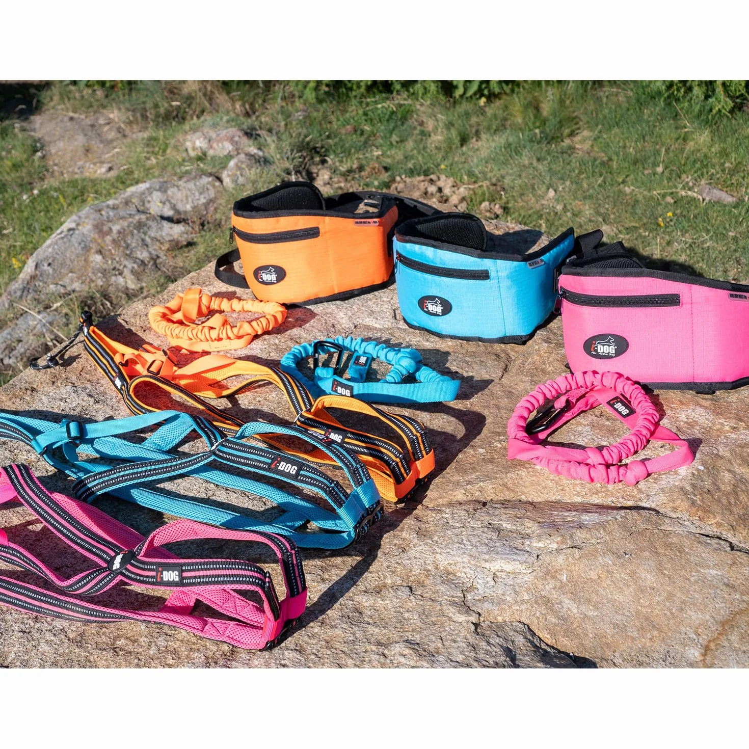 Baudrier Ceinture I-dog Cani Cross Rando Jogging Trail Marche Orange
