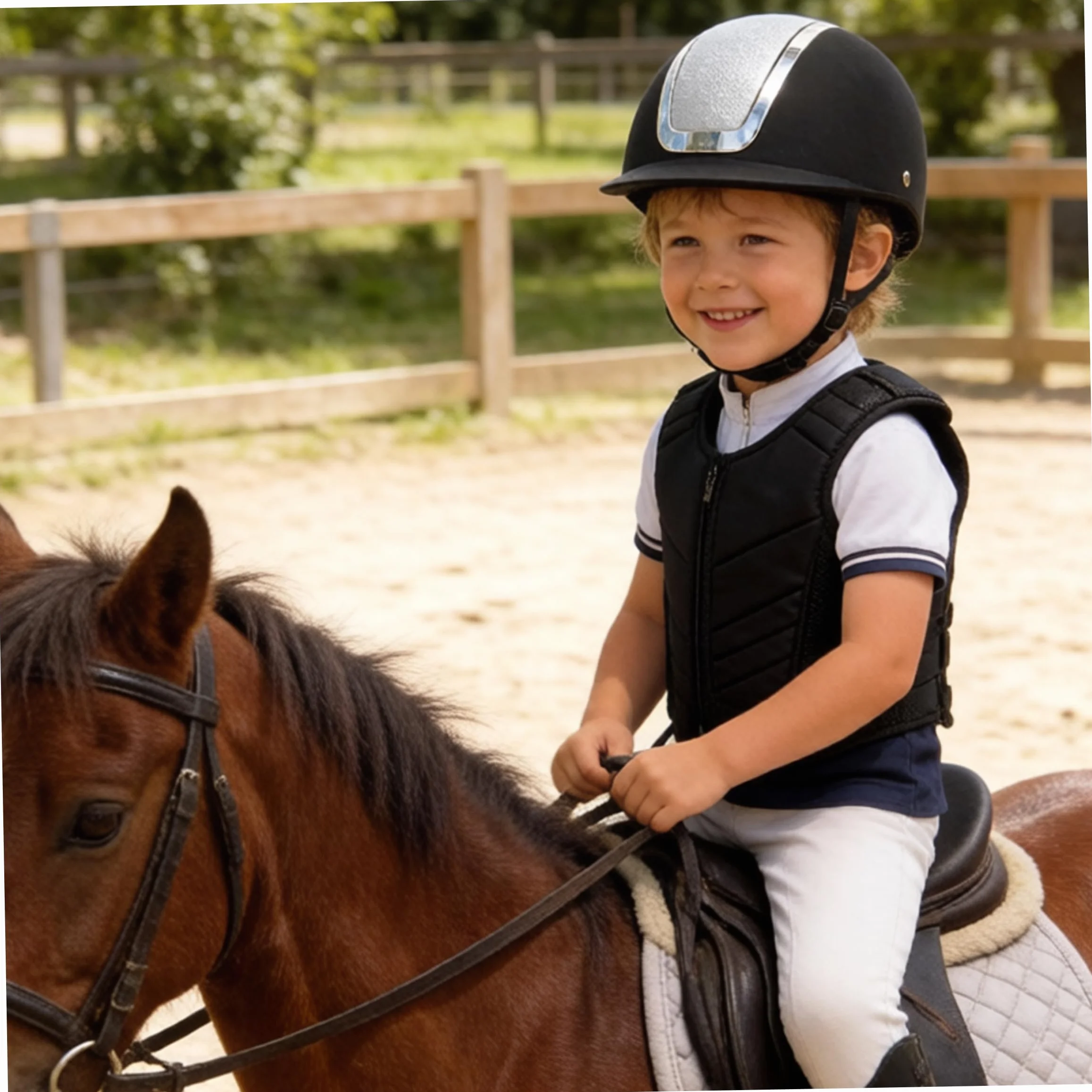 Casque d'équitation Enfant résistant aux Chocs réglable 48-52 cm