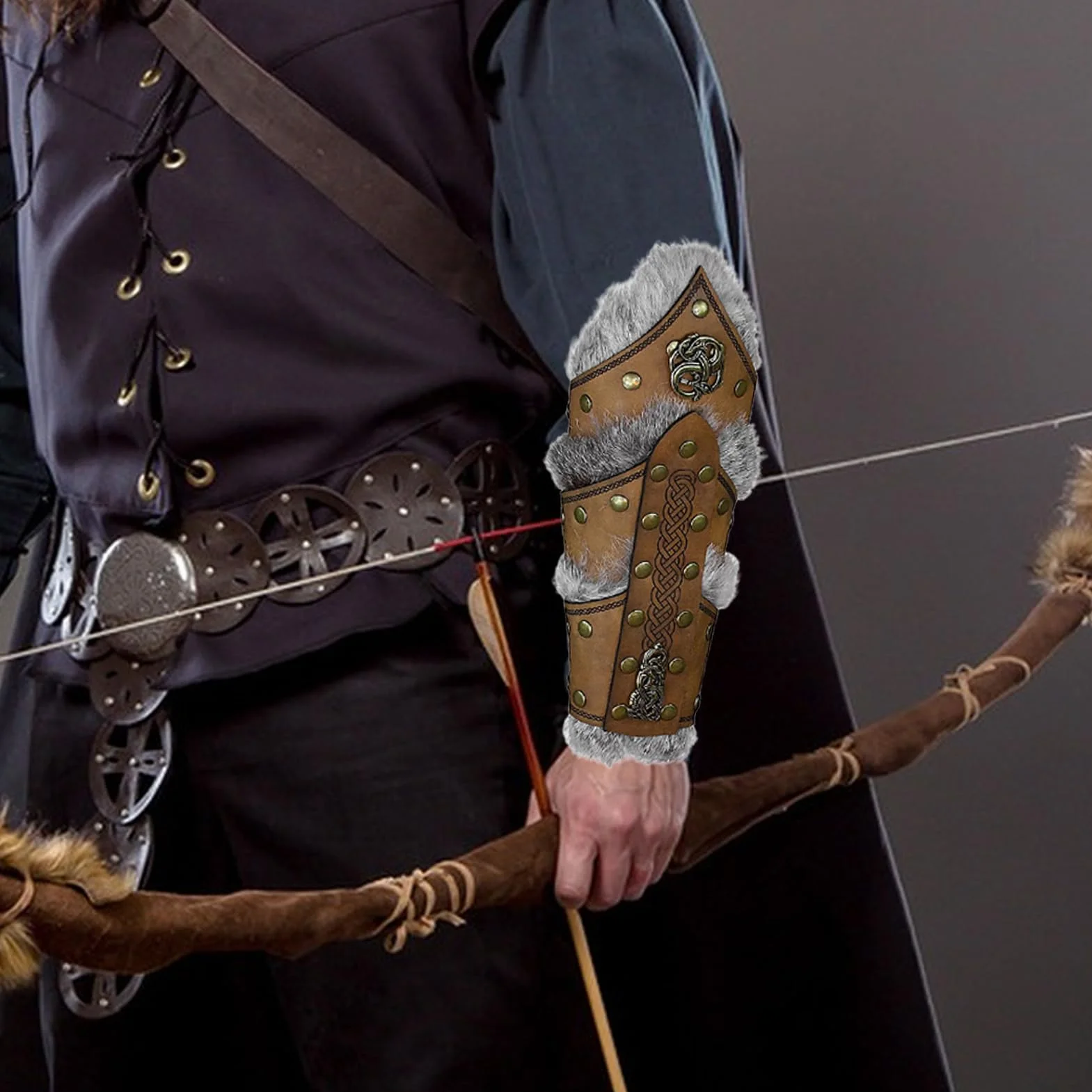 Brassards Médiévaux en Cuir Jiyun, Protège-Bras Punk pour Tir à l'Arc, Gantelet et Garde-Poignet