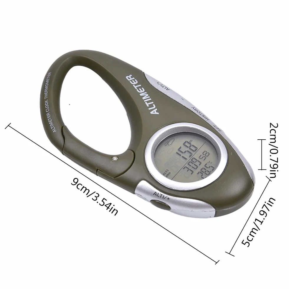 Baromètre Portable Thermomètre d'extérieur Outil de Survie Multifonction Camping Randonnée
