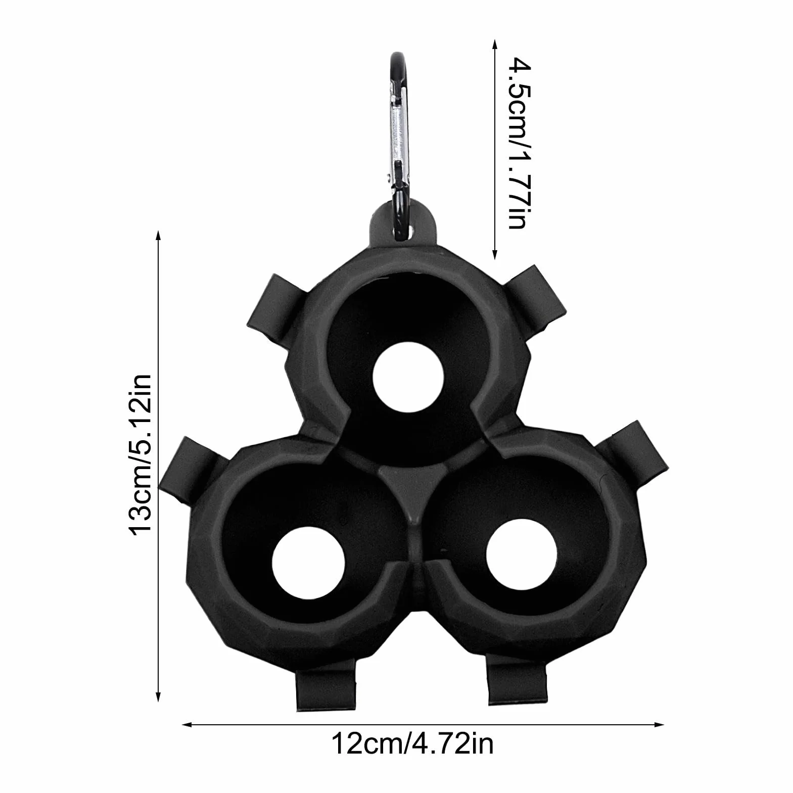 Support de balle de golf en silicone avec boucle à clip pendante - Porte-balles portable