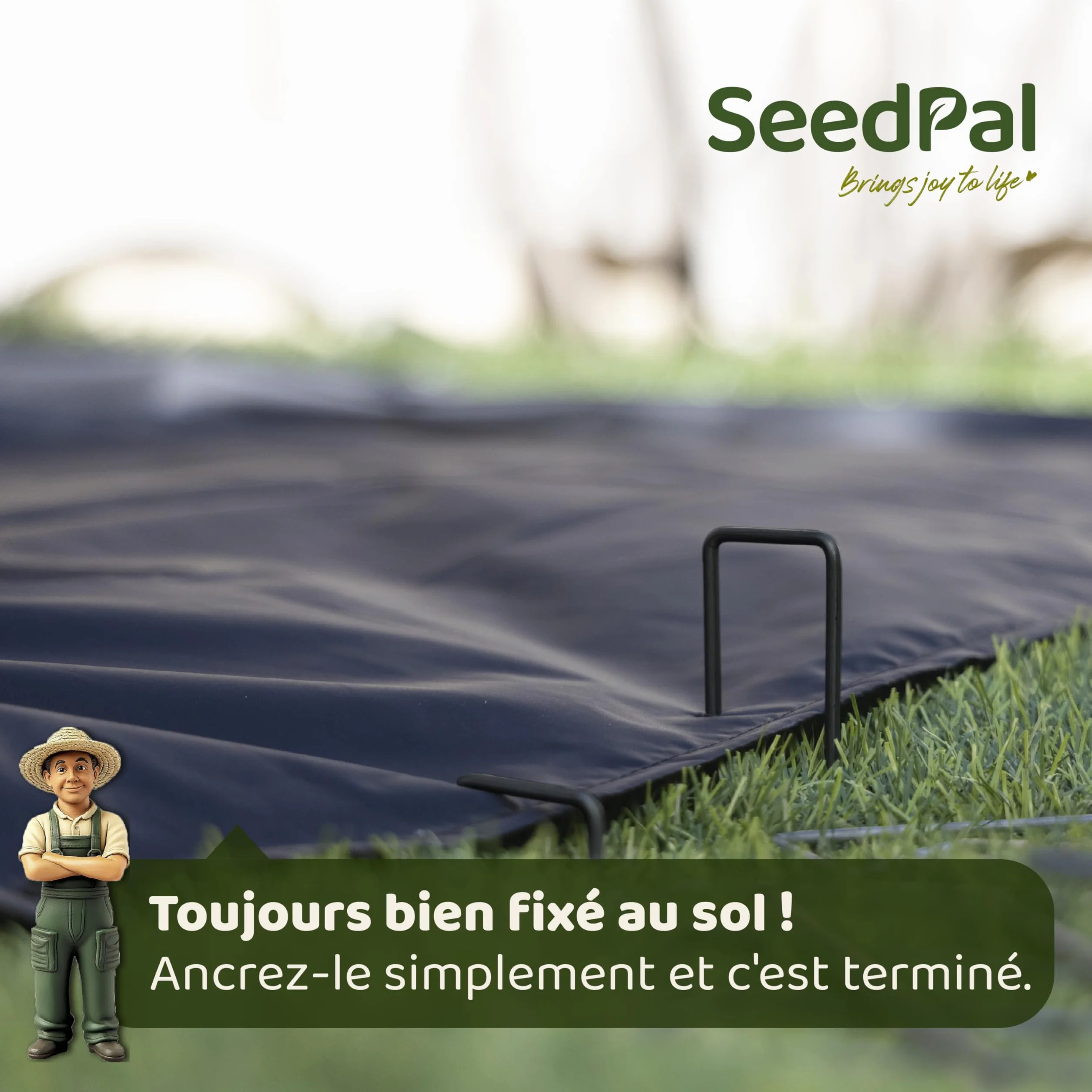 Agrafes de Fixation en Acier SeedPal 150 mm 50 Pièces pour Toile de Paillage, Grillage et Filet