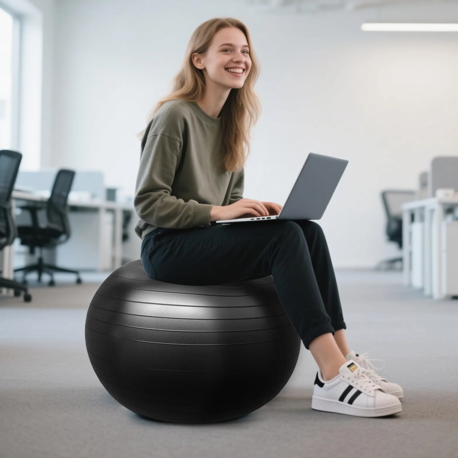 Ballon de Grossesse Fitness 65 CM Anti-éclatement Anti-Dérapant Swiss Ball Gym Yoga