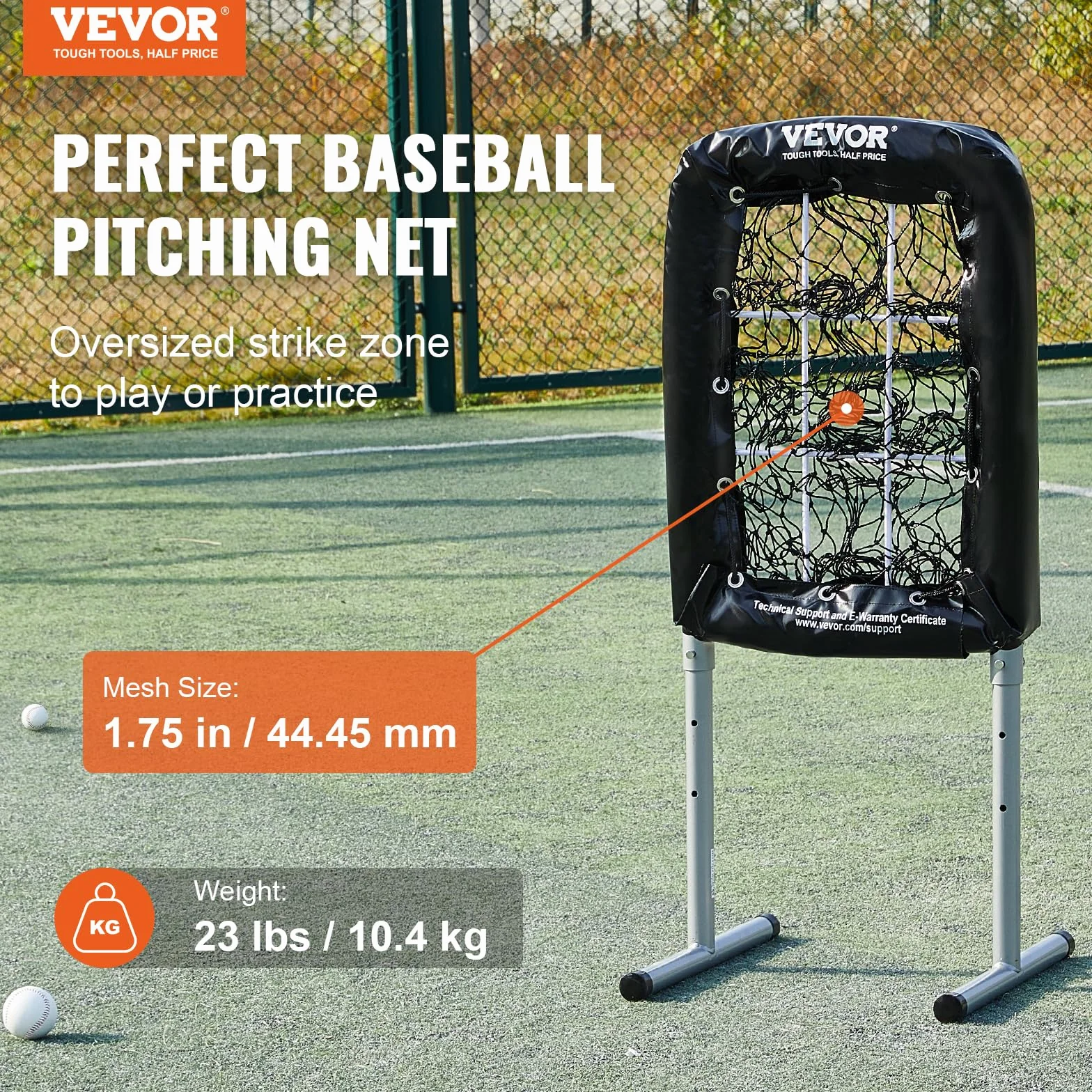 VEVOR Filet d'Entraînement Baseball Softball Pickleball 9 Trous 50,8 x 74 cm Portable Hauteur Réglable 3 Niveaux