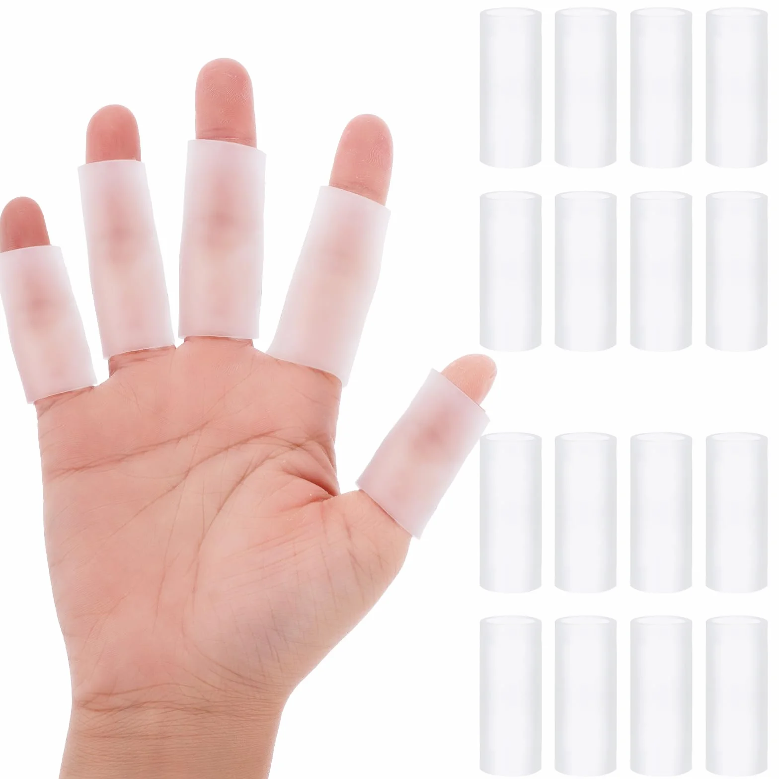 Protège Doigts En Silicone 16 Pièces Manchon De Pouce En Gel pour Golf Basket Ball Rugby