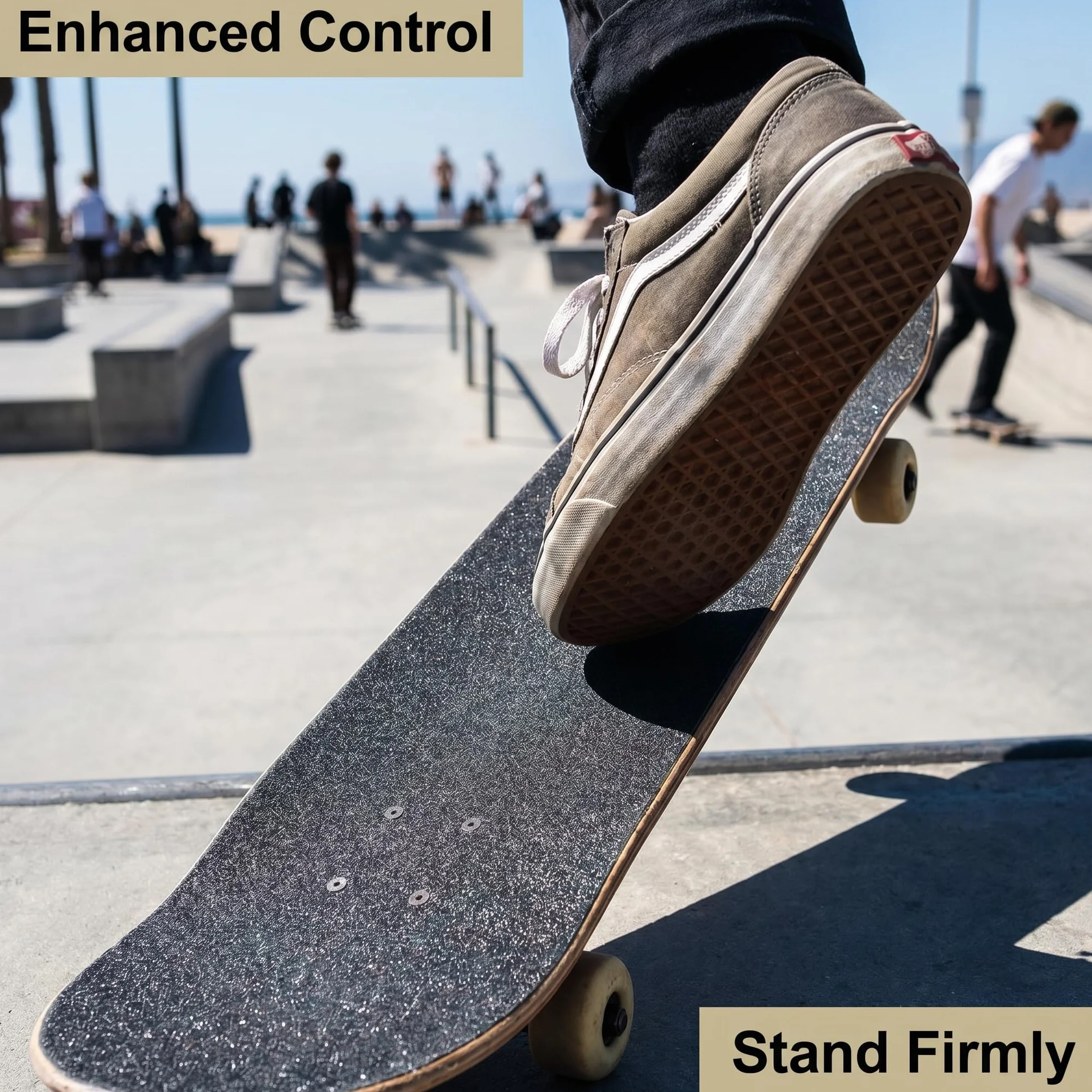Skateboard Grip Tape Sheet Ruban De Skate Noir 81 x 21cm Professionnel