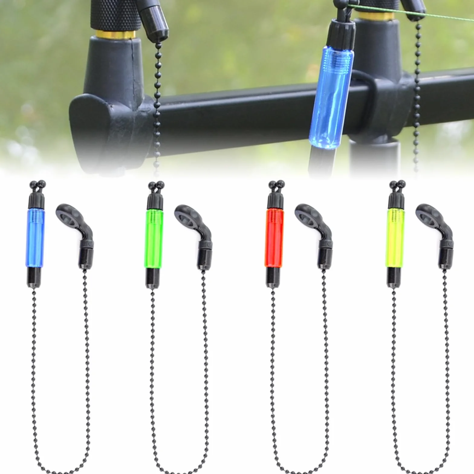 NIYATA 4 PCS Chain Indicateur Morsure Carpe, Balanciers Pêche Carpe, Swinger Peche Carpe Nocturne