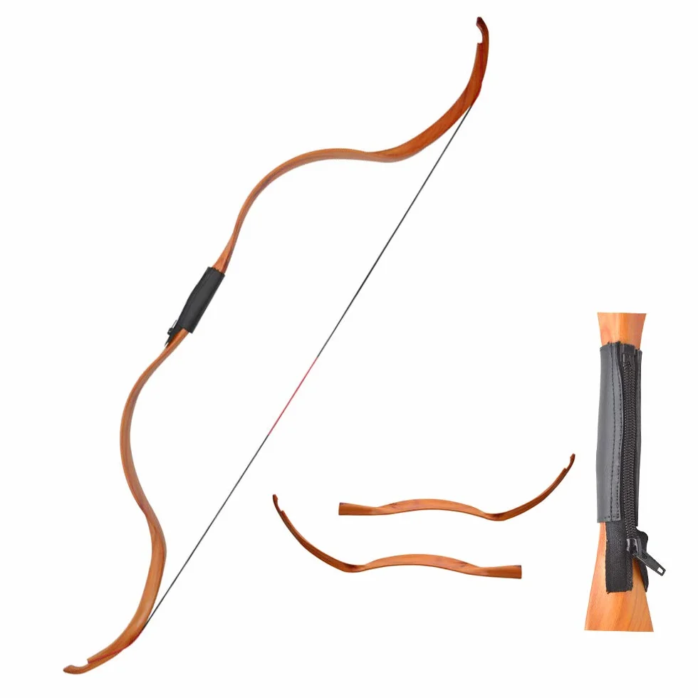 Takedown Arc Classique 20lbs Arc Long Traditionnel en Bois Chasse Adulte Débutant Tir Cible