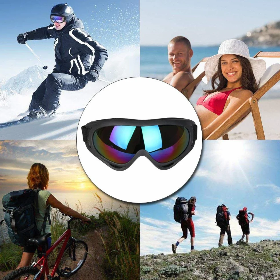 Vicloon Lunettes de Ski Masques Snowboard Protection Anti-poussière UV Anti-Buée Coupe-Vent