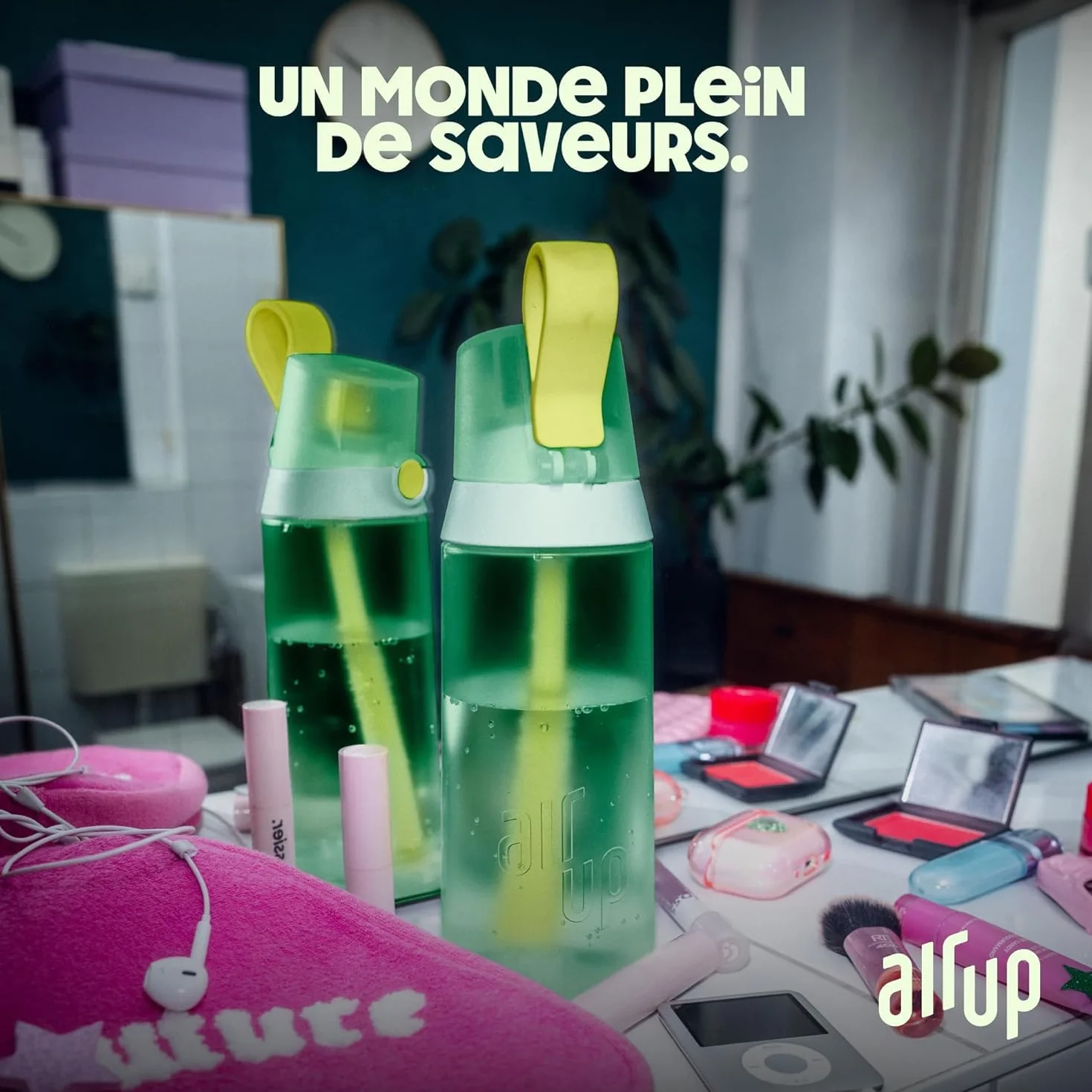 Air Up Gourde Click Squid Purple Pack de démarrage 600 ml sans sucre, passe au lave-vaisselle, sans BPA