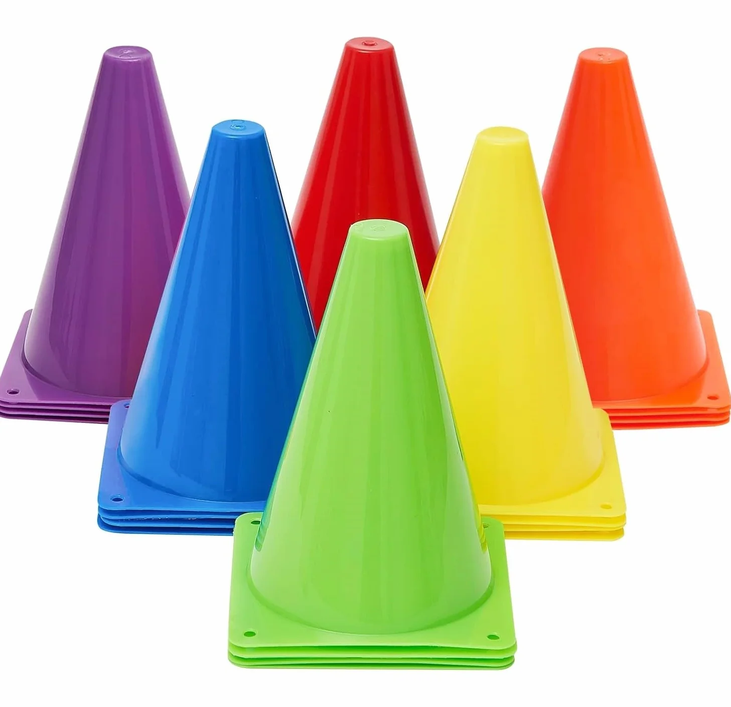 Cônes de Signalisation 30 Pièces 19CM Marqueur d'Entraînement de Football en Plastique pour Basket-Ball