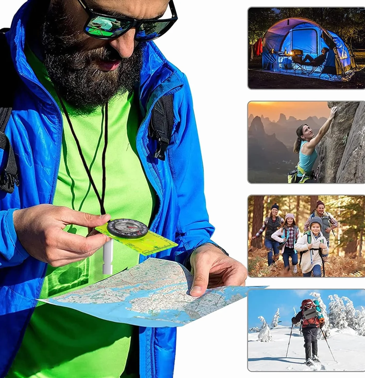 Boussole de Navigation et Randonnée 11 en 1 - Scout, Orientation, Lumineuse pour Camping