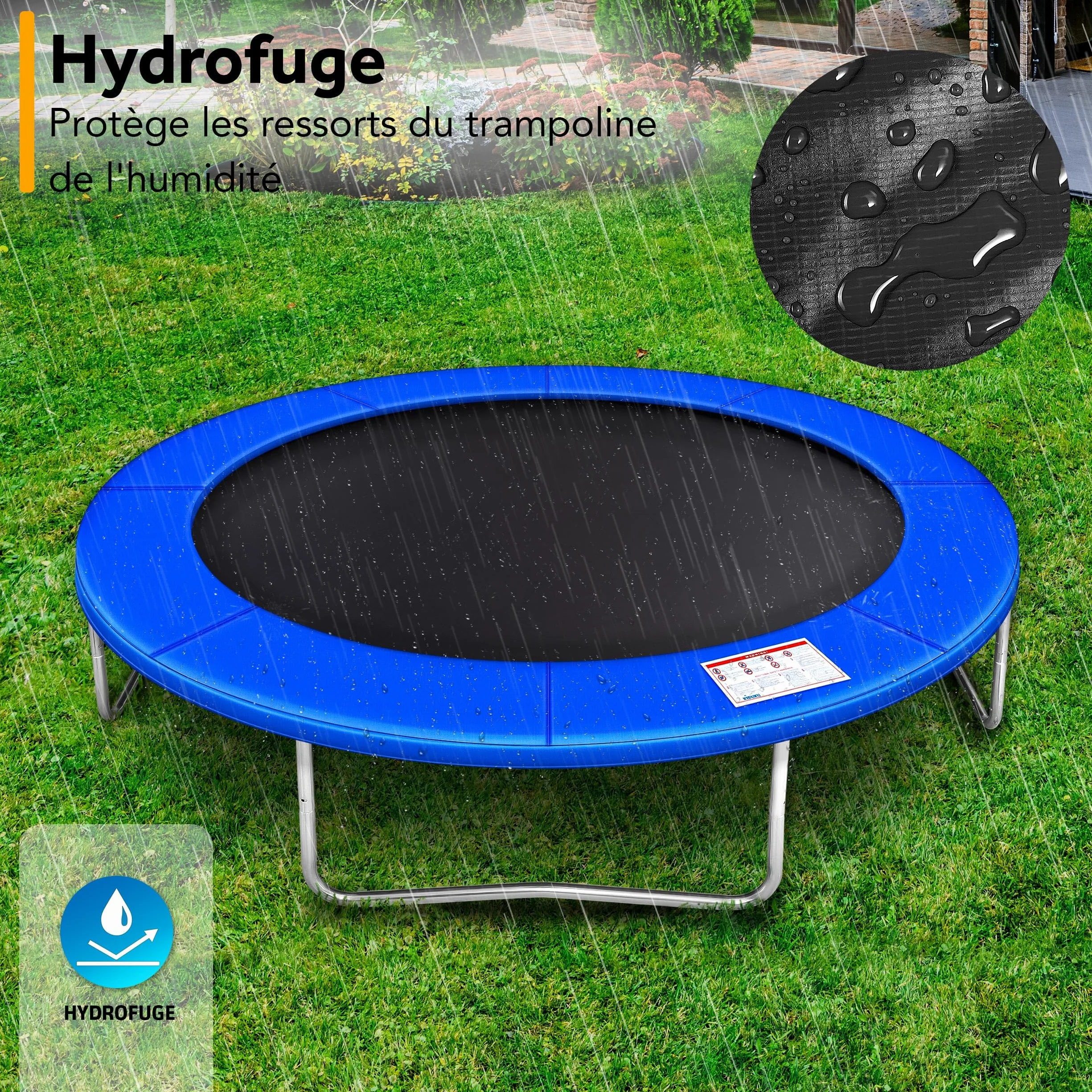 KIDUKU Coussin de Protection pour Trampoline 244 305 366 427 cm Rembourrage résistant aux intempéries UV Gel