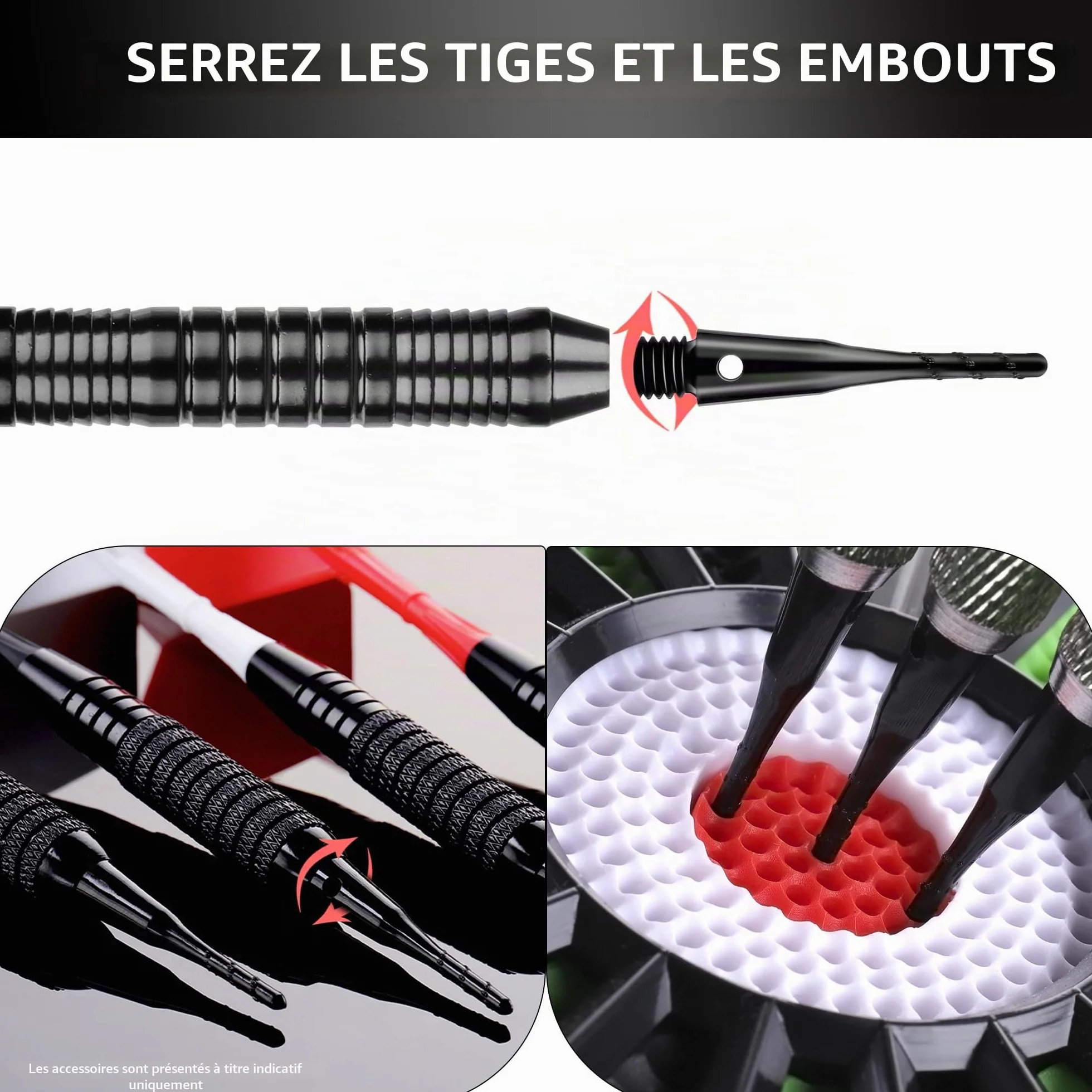 CyeeLife Fléchettes à pointe souple 2BA 200 pièces, pointes en plastique, accessoire