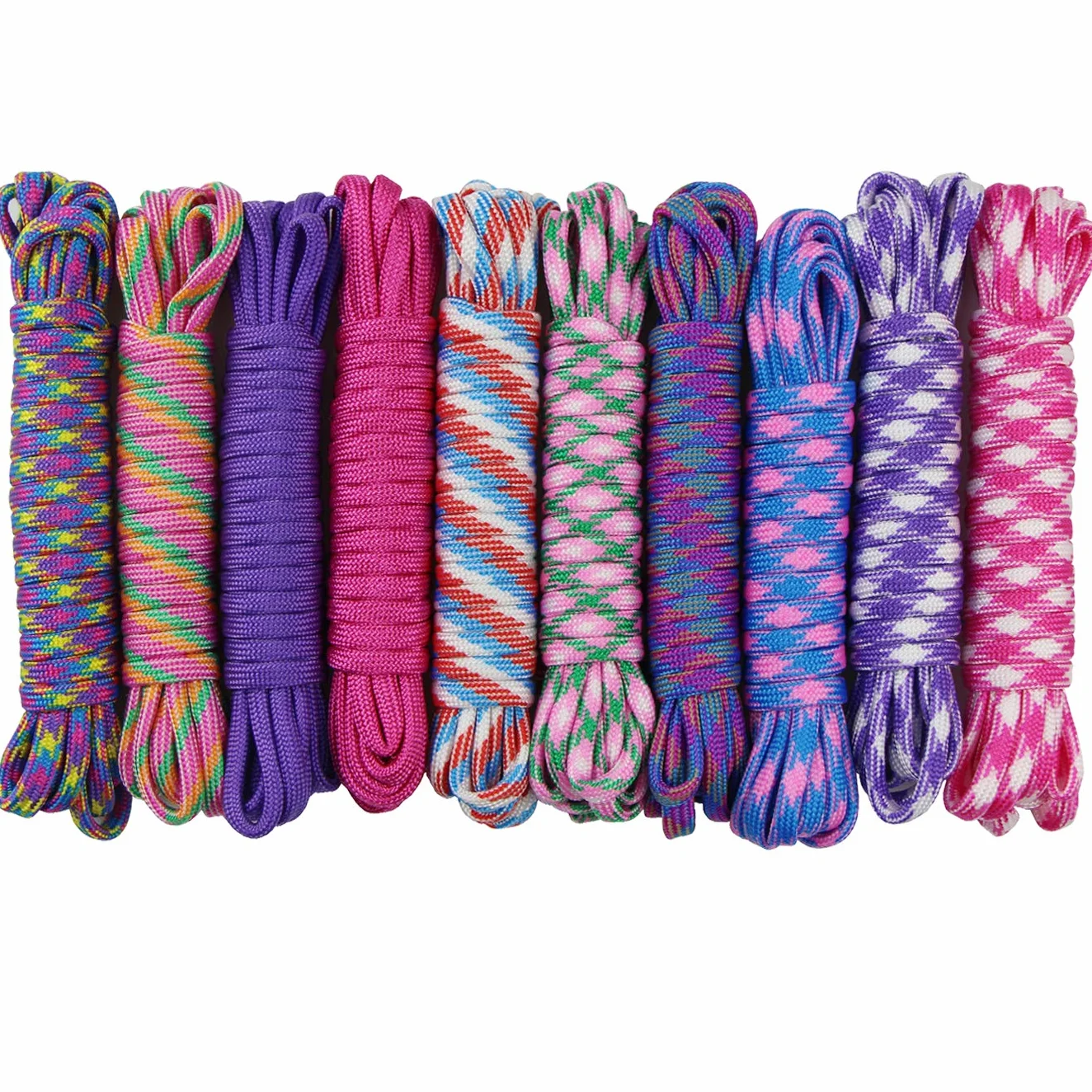 Paracorde Kit pour Bracelet Paracord DIY Porte-clés Cordon 10pcs