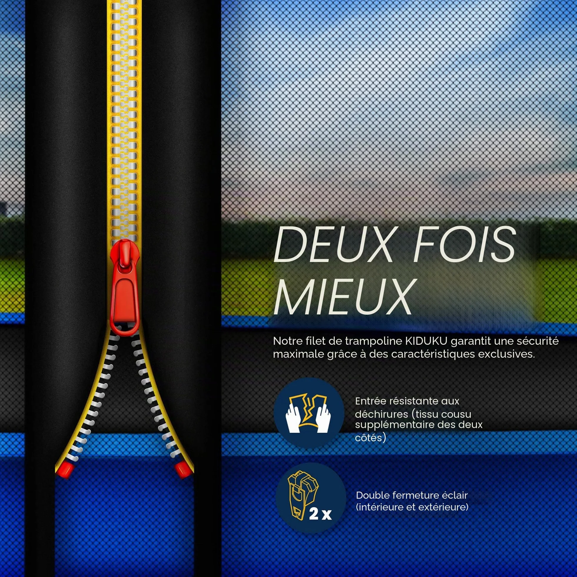 KIDUKU Filet de Remplacement pour Trampolines de Sécurité Ø 244-427 cm