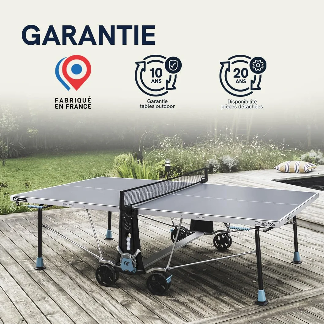 Cornilleau Table de ping-pong d'extérieur 300X Outdoor FFTT Agrément 5mm