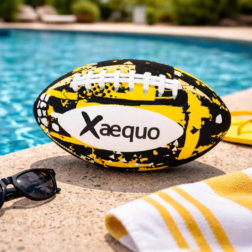 Ballon de Foot Américain Taille 9 en Néoprène Soft Résistant à l’Eau pour Plage, Piscine et Jardin