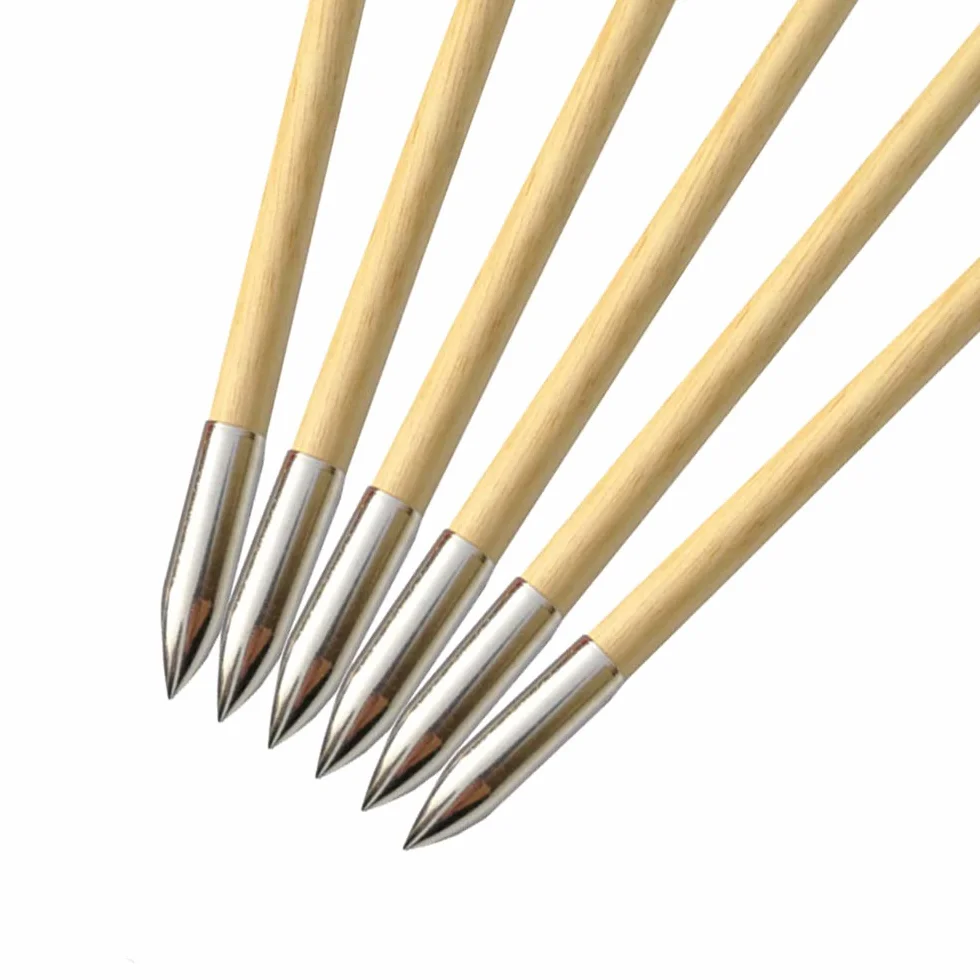 Flèches en Bois 31 Pouces SHARROW 6pces Tir à l'Arc Fait Main avec Plumes Naturelles pour Arc Classique Recurve Longbow